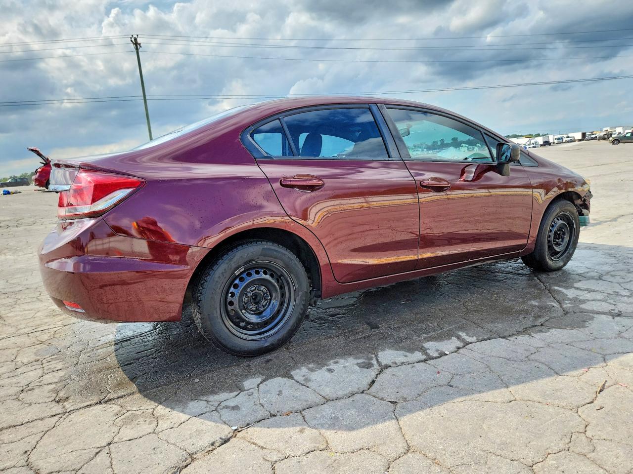 2015 Honda Civic Lx Burgundy vin: 19XFB2F52FE059828