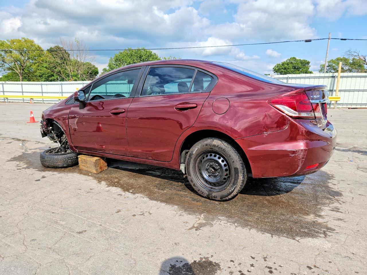 2015 Honda Civic Lx Burgundy vin: 19XFB2F52FE059828