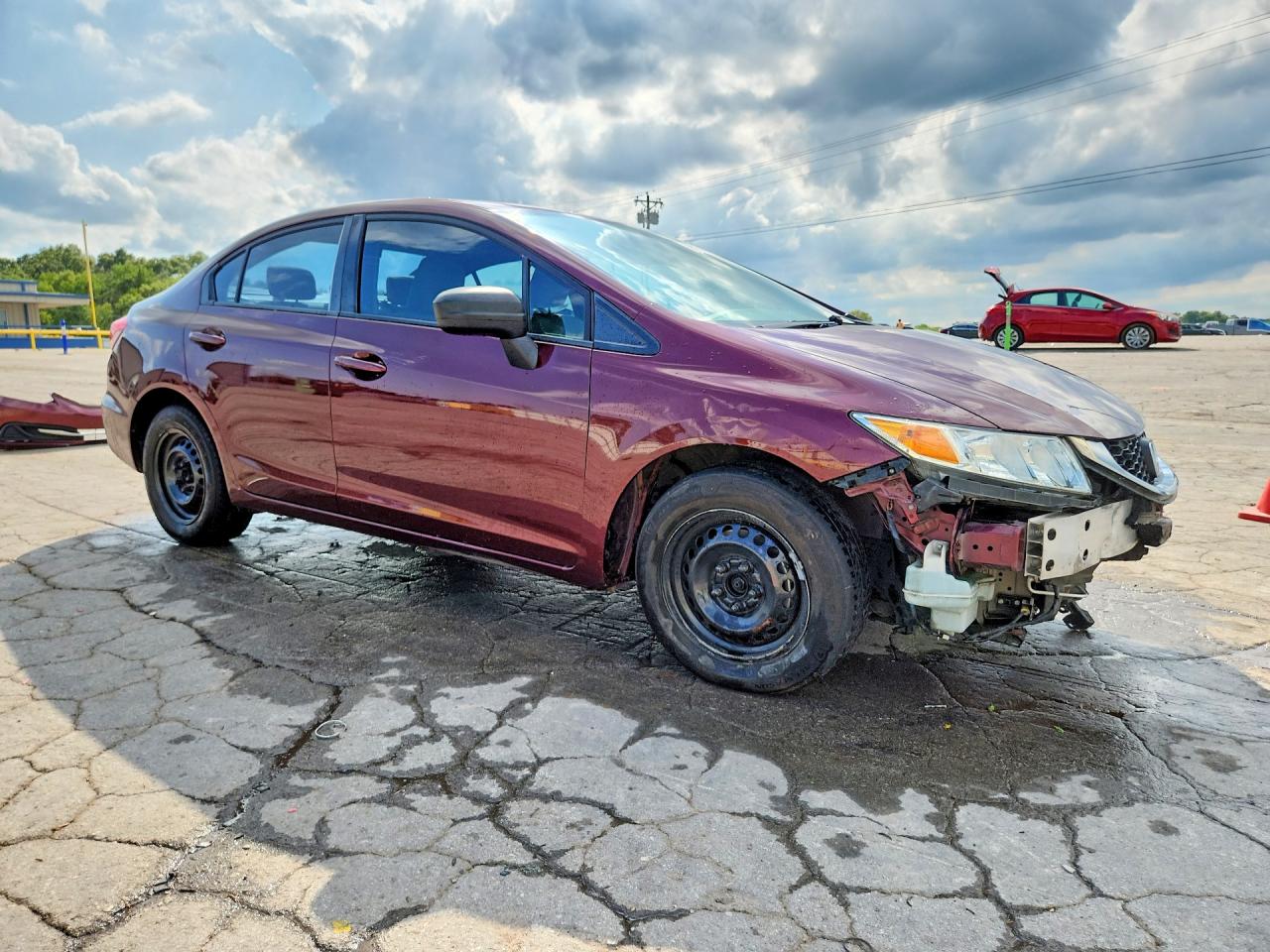 2015 Honda Civic Lx Burgundy vin: 19XFB2F52FE059828