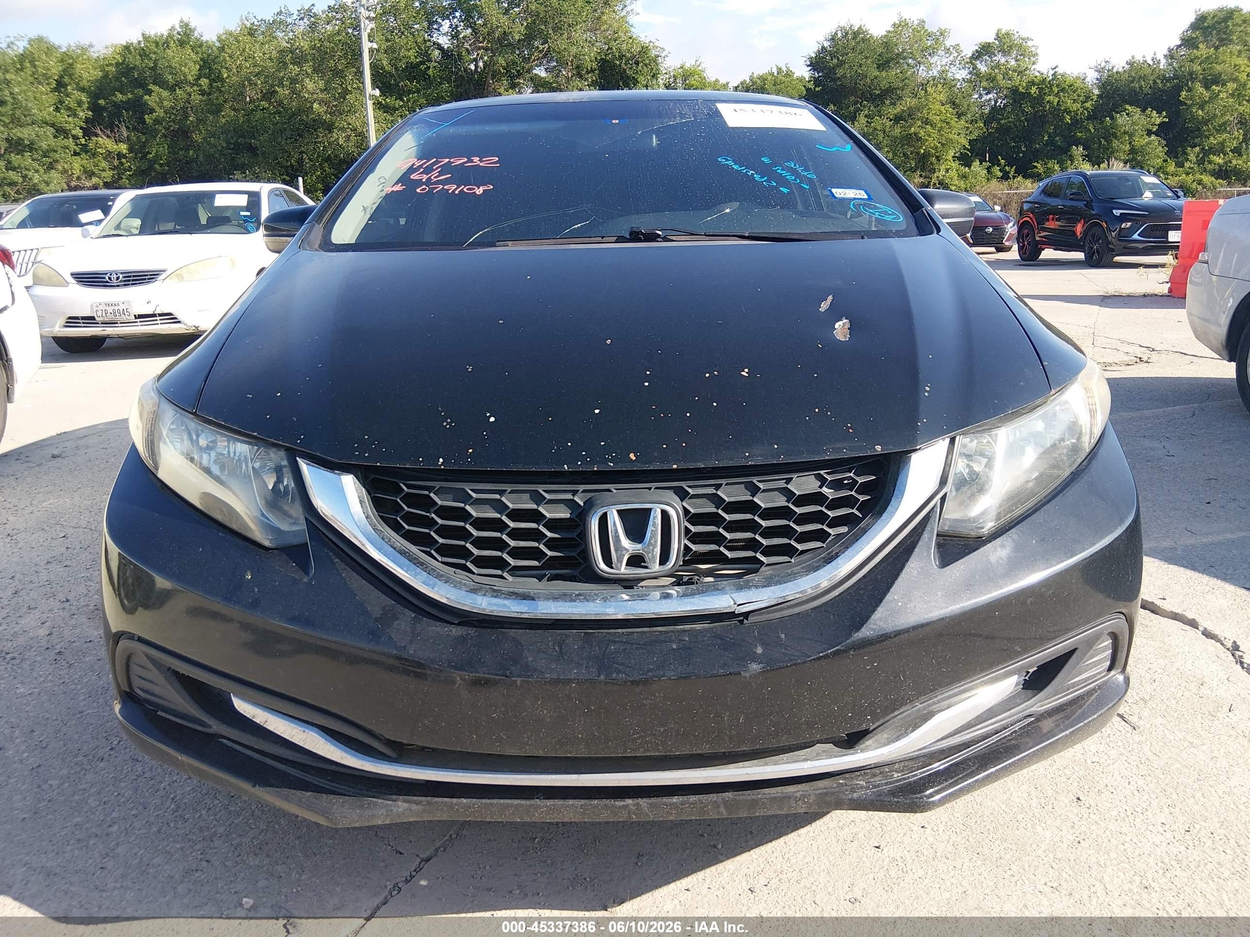 2015 Honda Civic Lx Black vin: 19XFB2F52FE079108