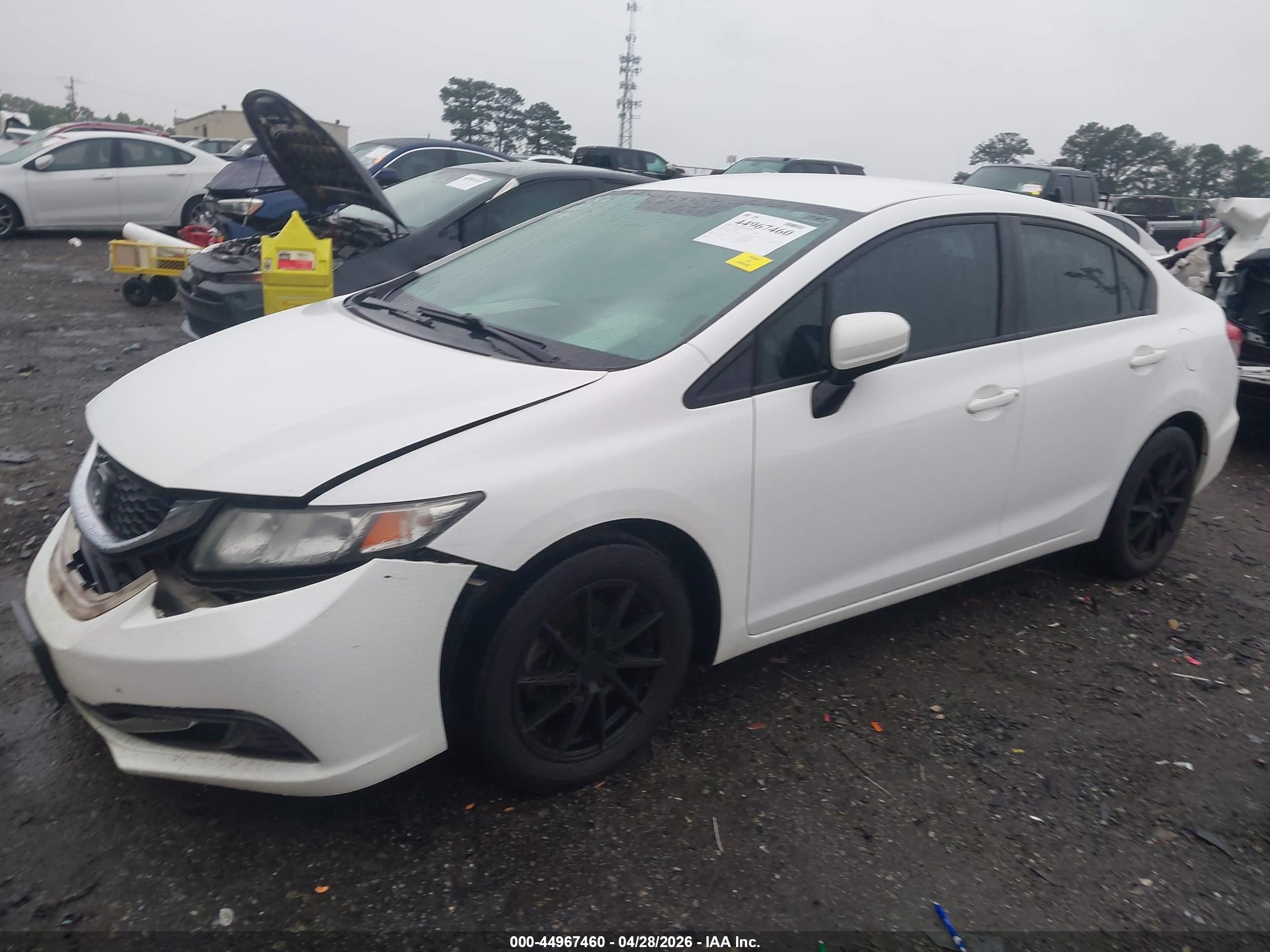 2015 Honda Civic Lx White vin: 19XFB2F52FE080100