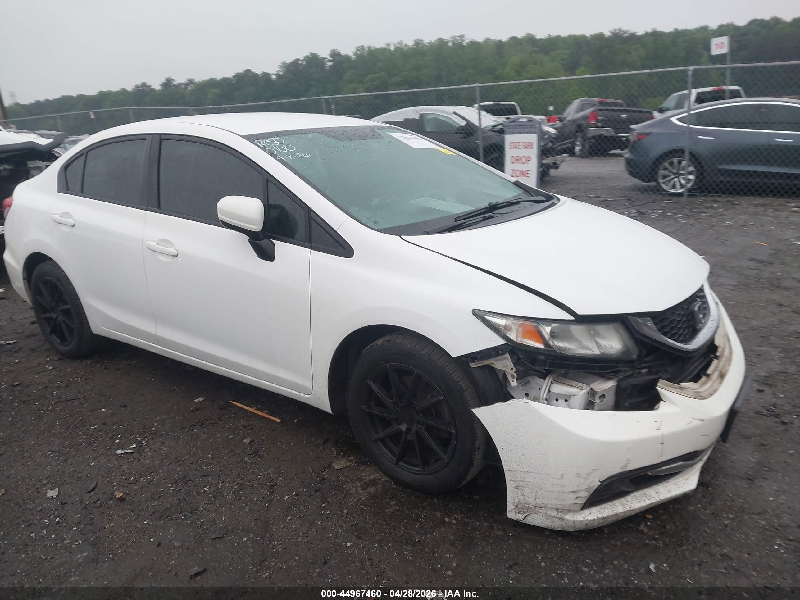 2015 Honda Civic Lx White vin: 19XFB2F52FE080100