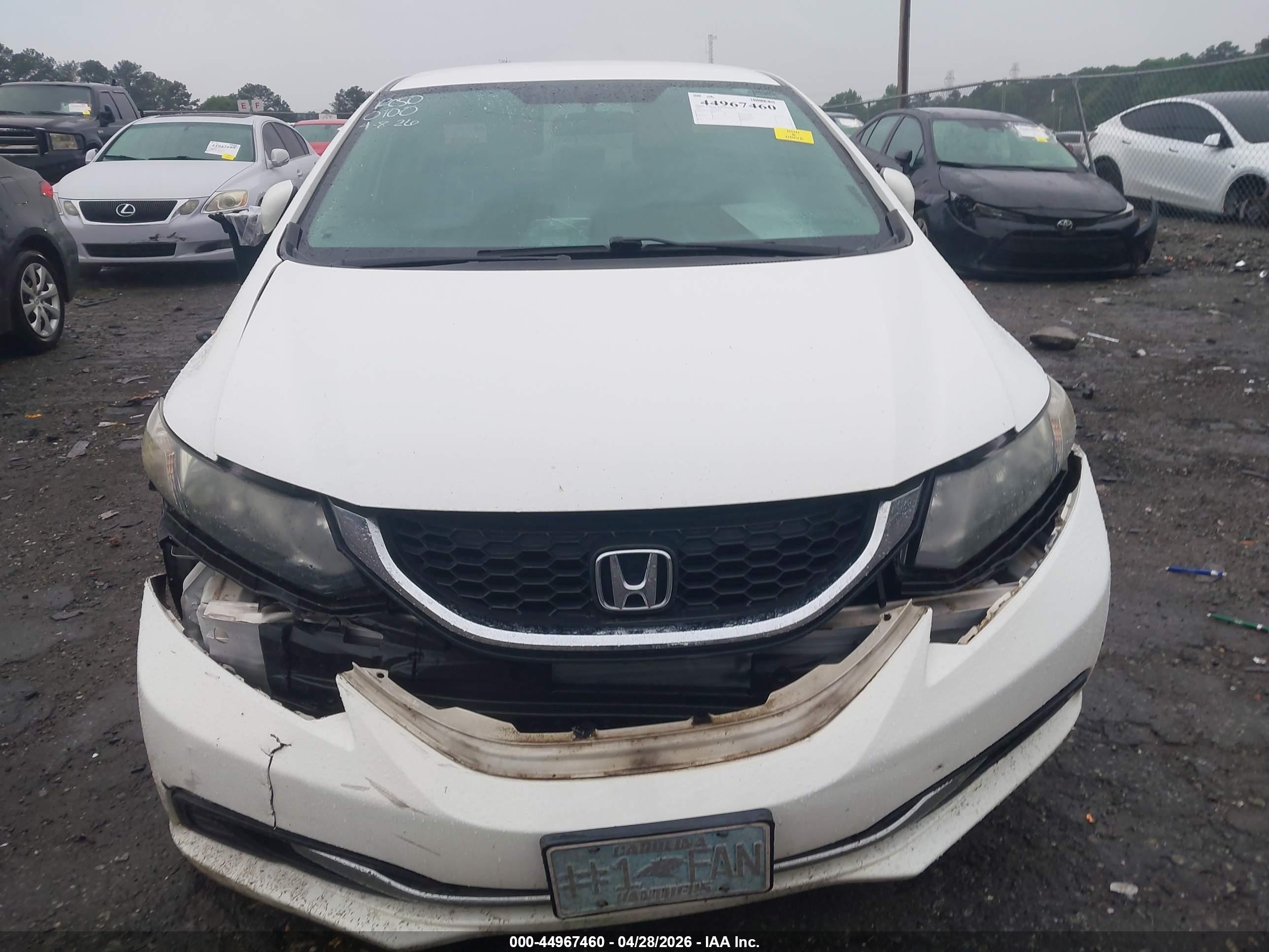 2015 Honda Civic Lx White vin: 19XFB2F52FE080100