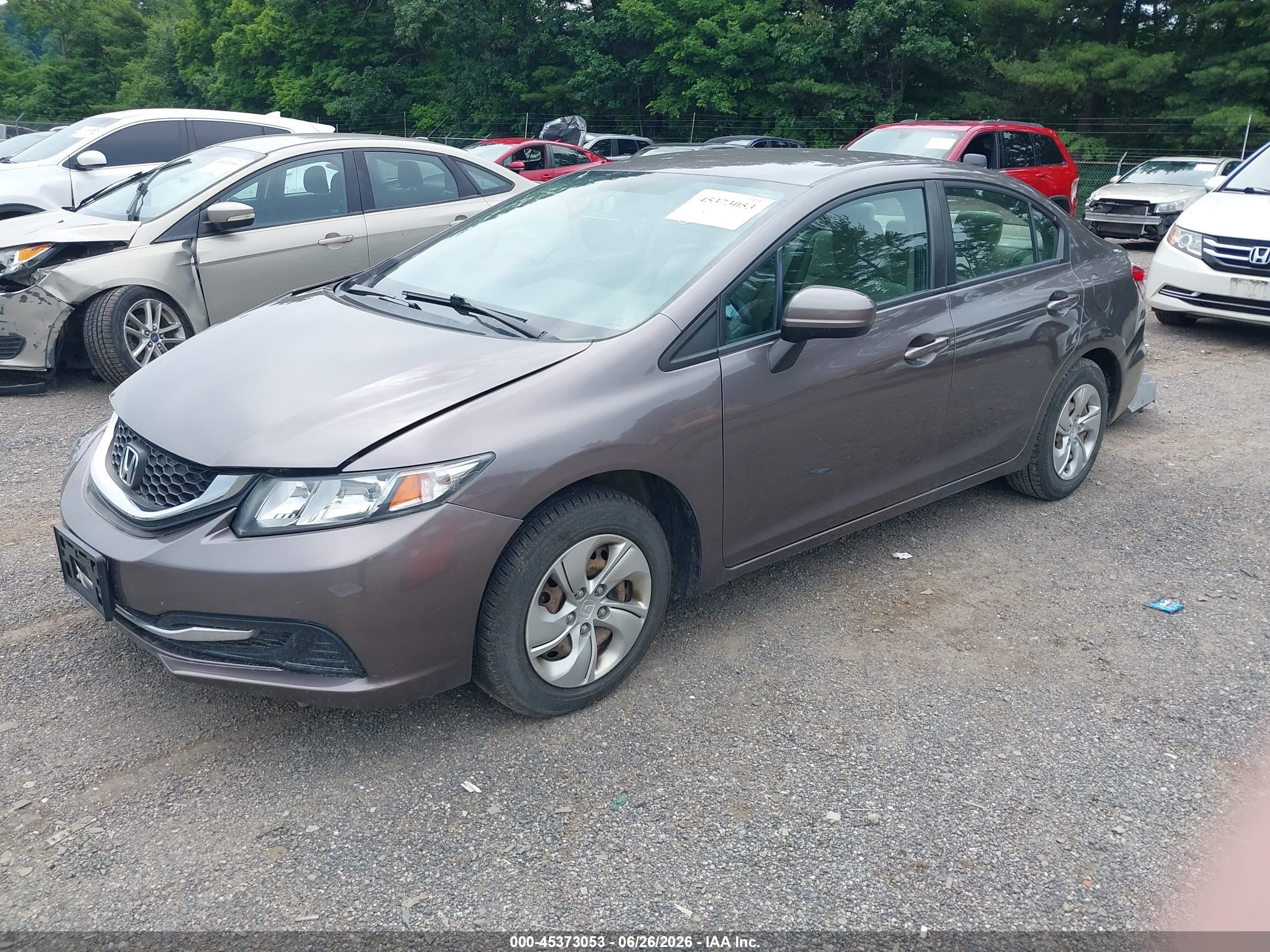 2015 Honda Civic Lx Gray vin: 19XFB2F52FE084020