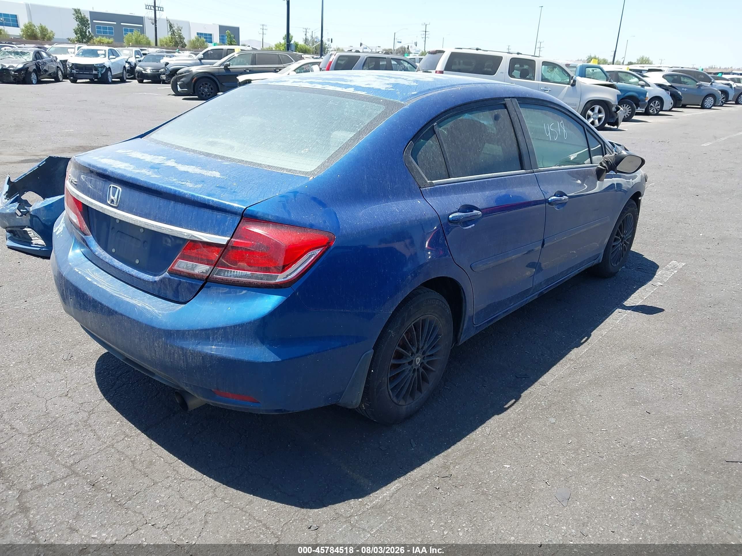 2015 Honda Civic Lx Синий vin: 19XFB2F52FE084342