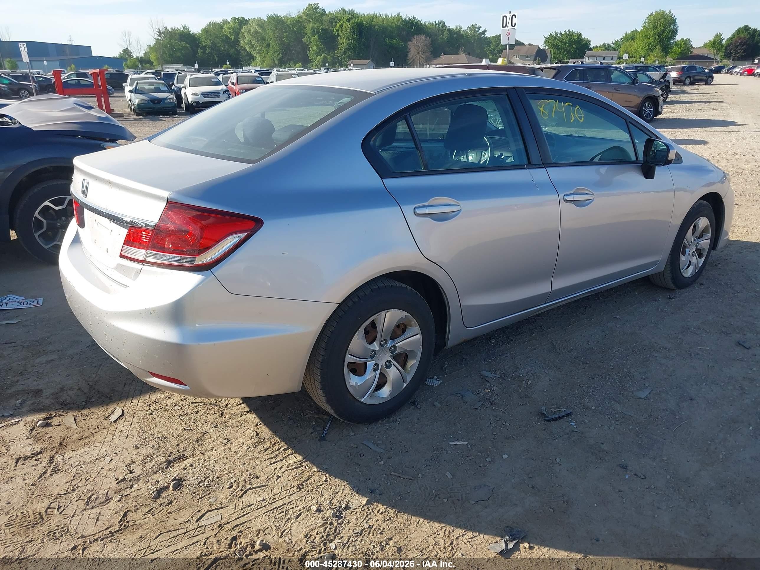 2015 Honda Civic Lx Gray vin: 19XFB2F52FE090402