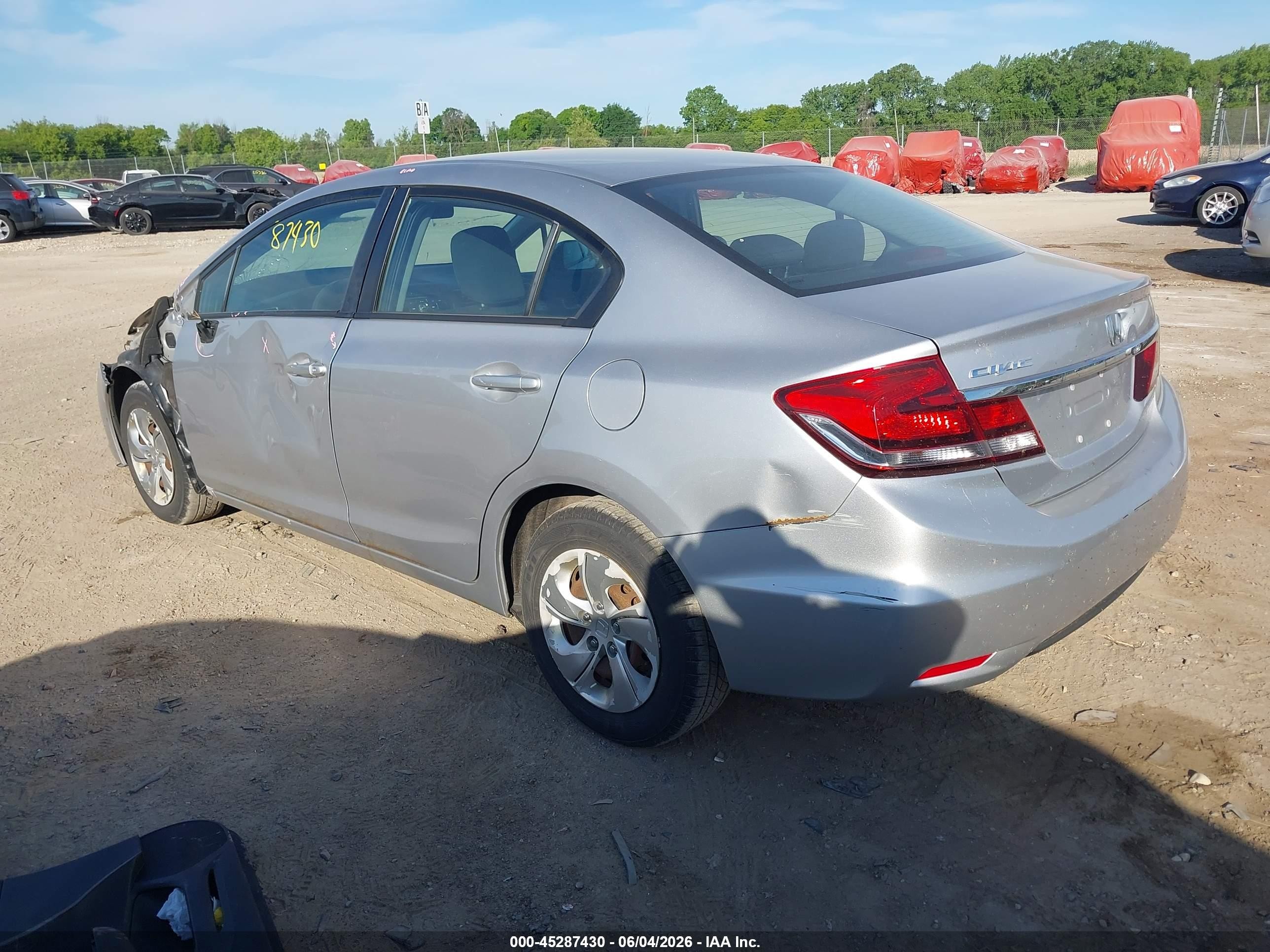 2015 Honda Civic Lx Gray vin: 19XFB2F52FE090402
