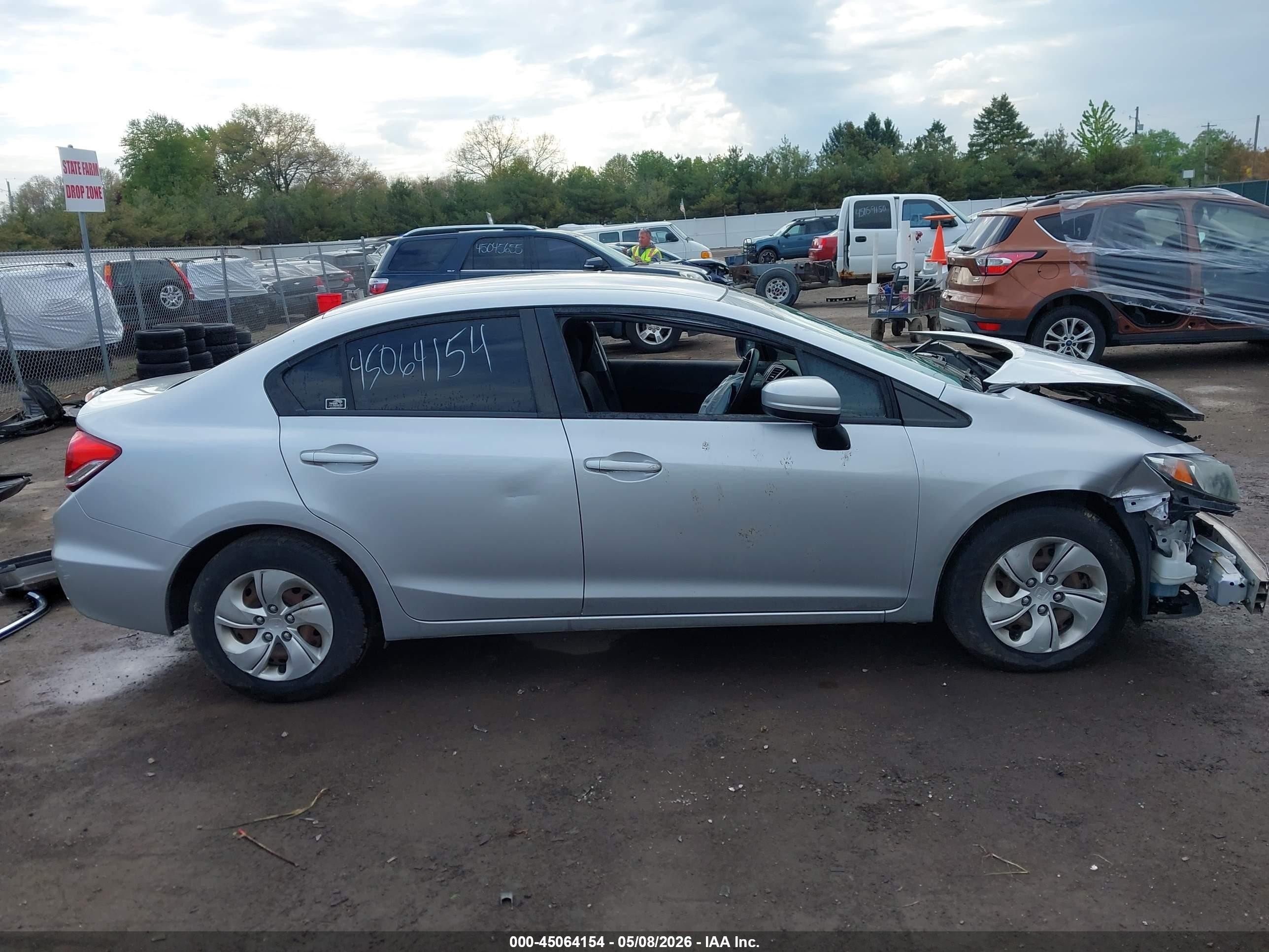 2015 Honda Civic Lx Gray vin: 19XFB2F52FE090870