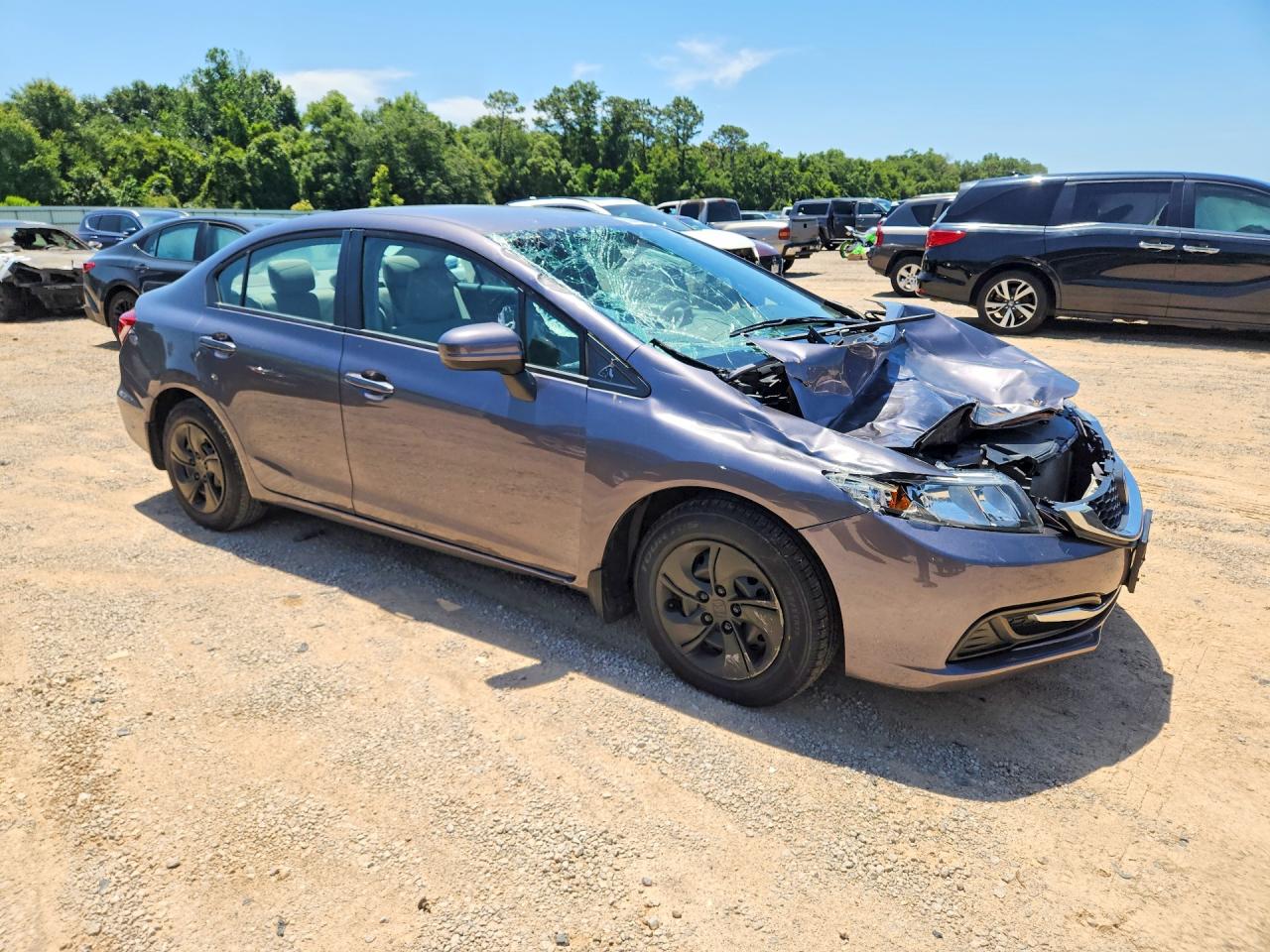 2015 Honda Civic Lx Gray vin: 19XFB2F52FE119767