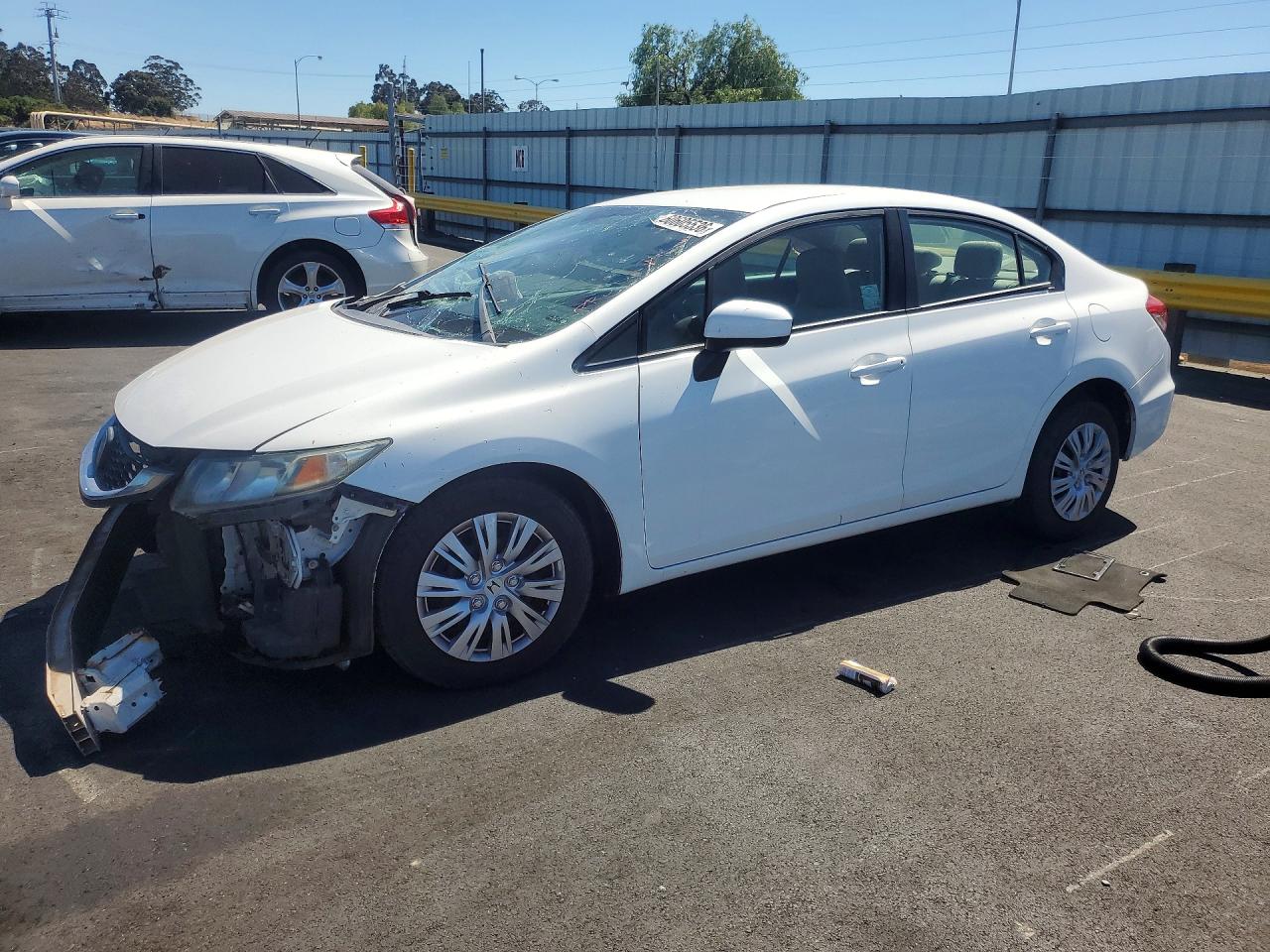 2015 Honda Civic Lx White vin: 19XFB2F52FE210960