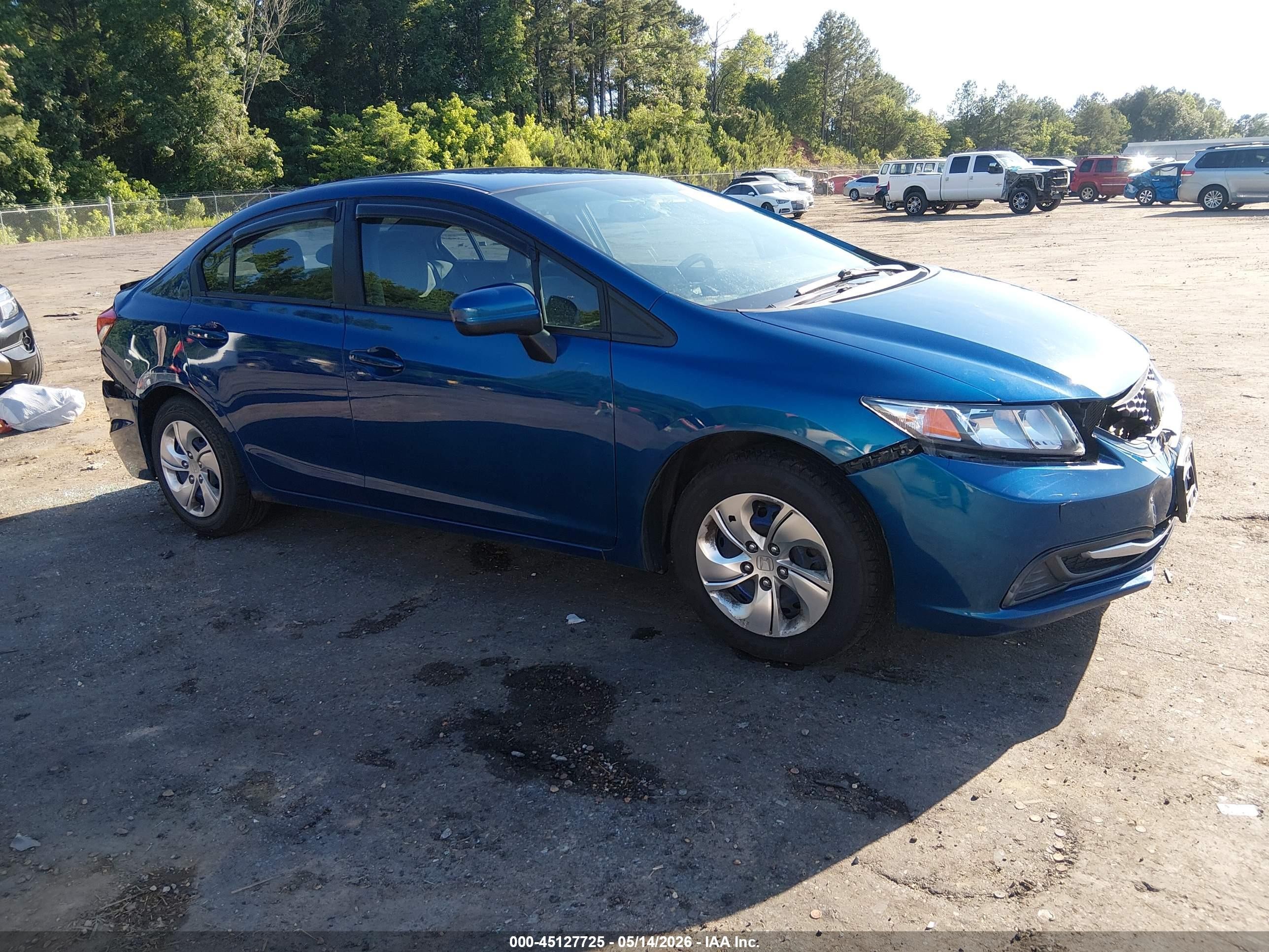 2015 Honda Civic Lx Blue vin: 19XFB2F52FE218735