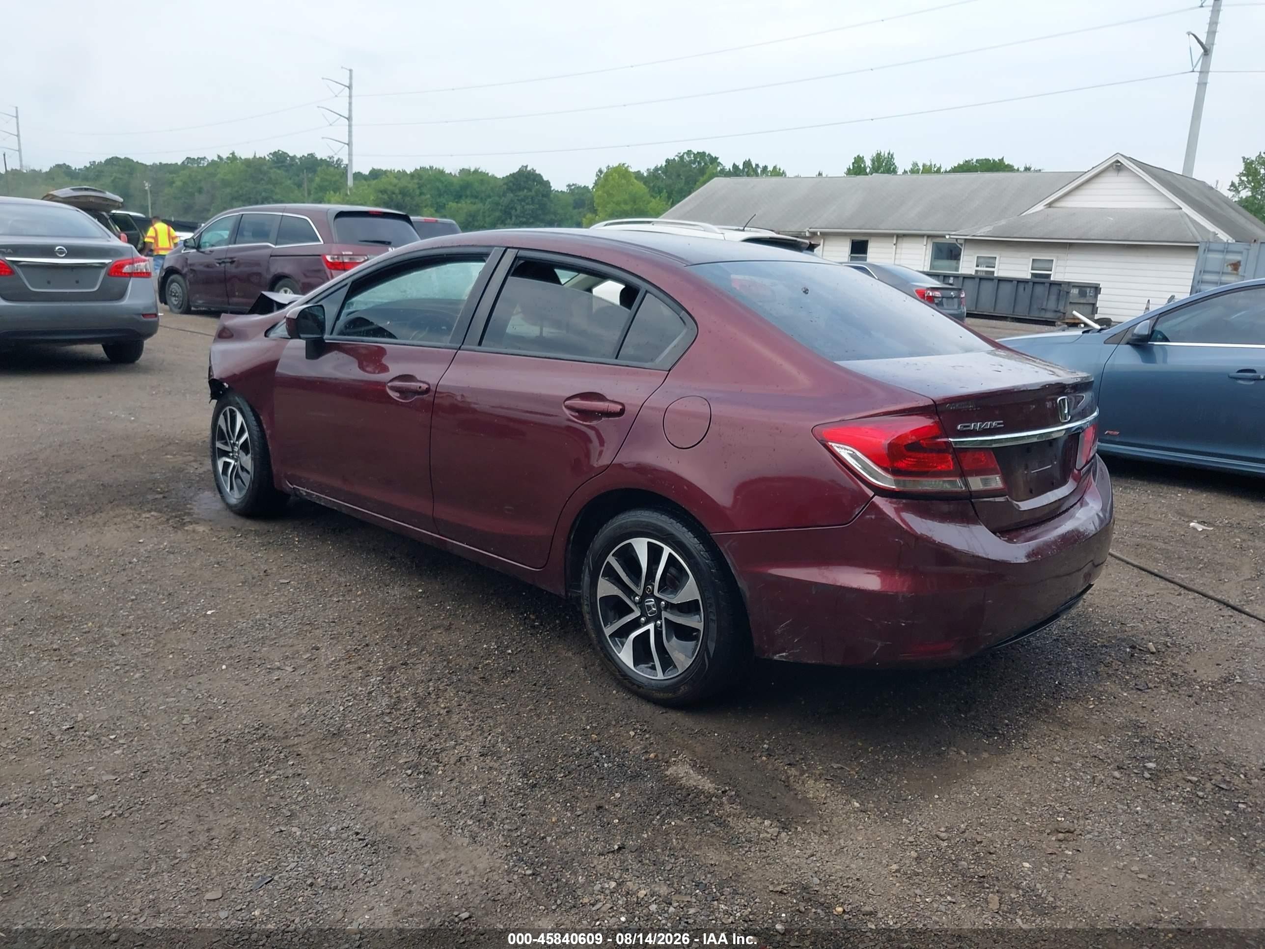 2015 Honda Civic Lx Бордовый vin: 19XFB2F52FE222476