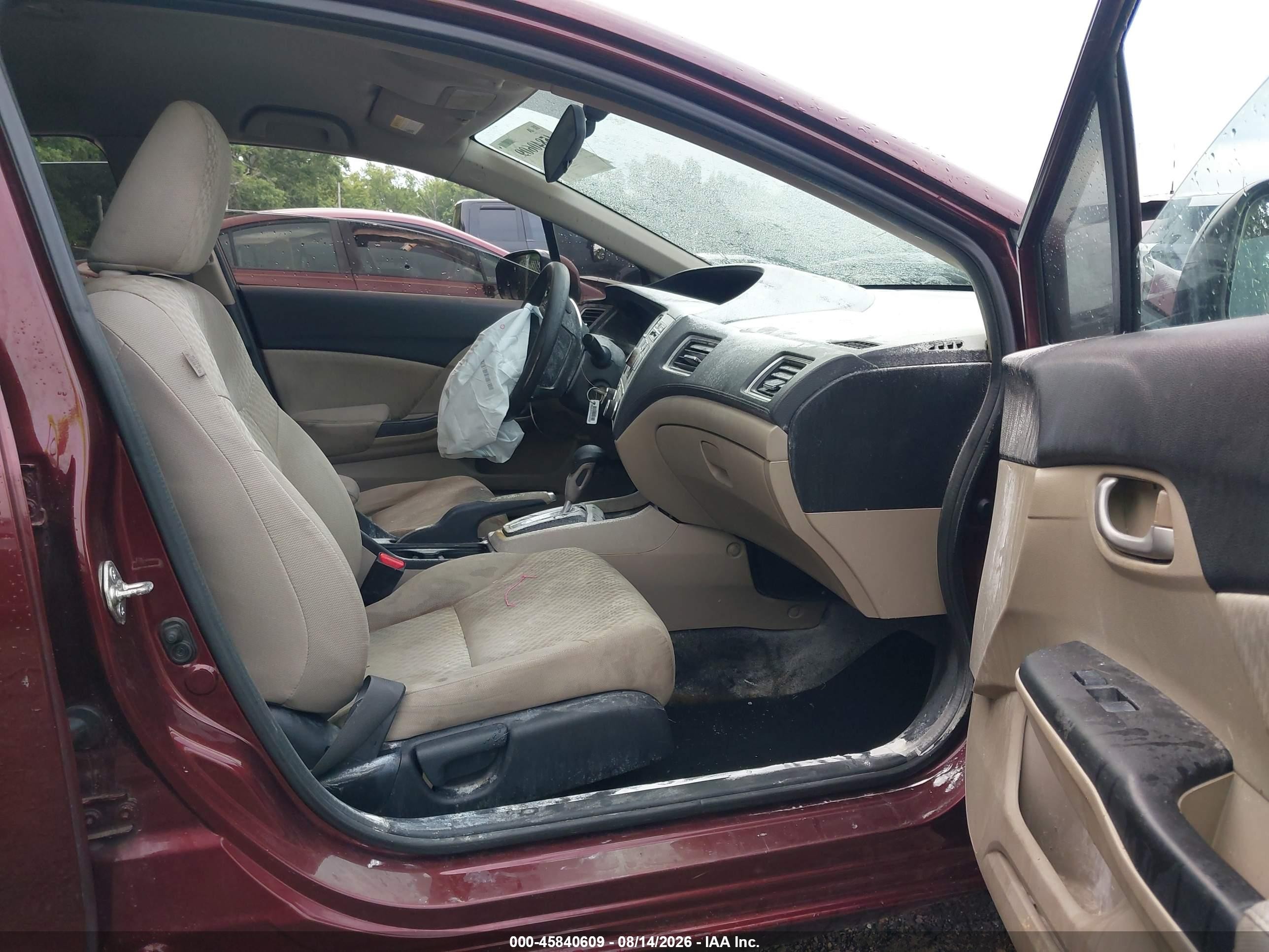 2015 Honda Civic Lx Бордовый vin: 19XFB2F52FE222476