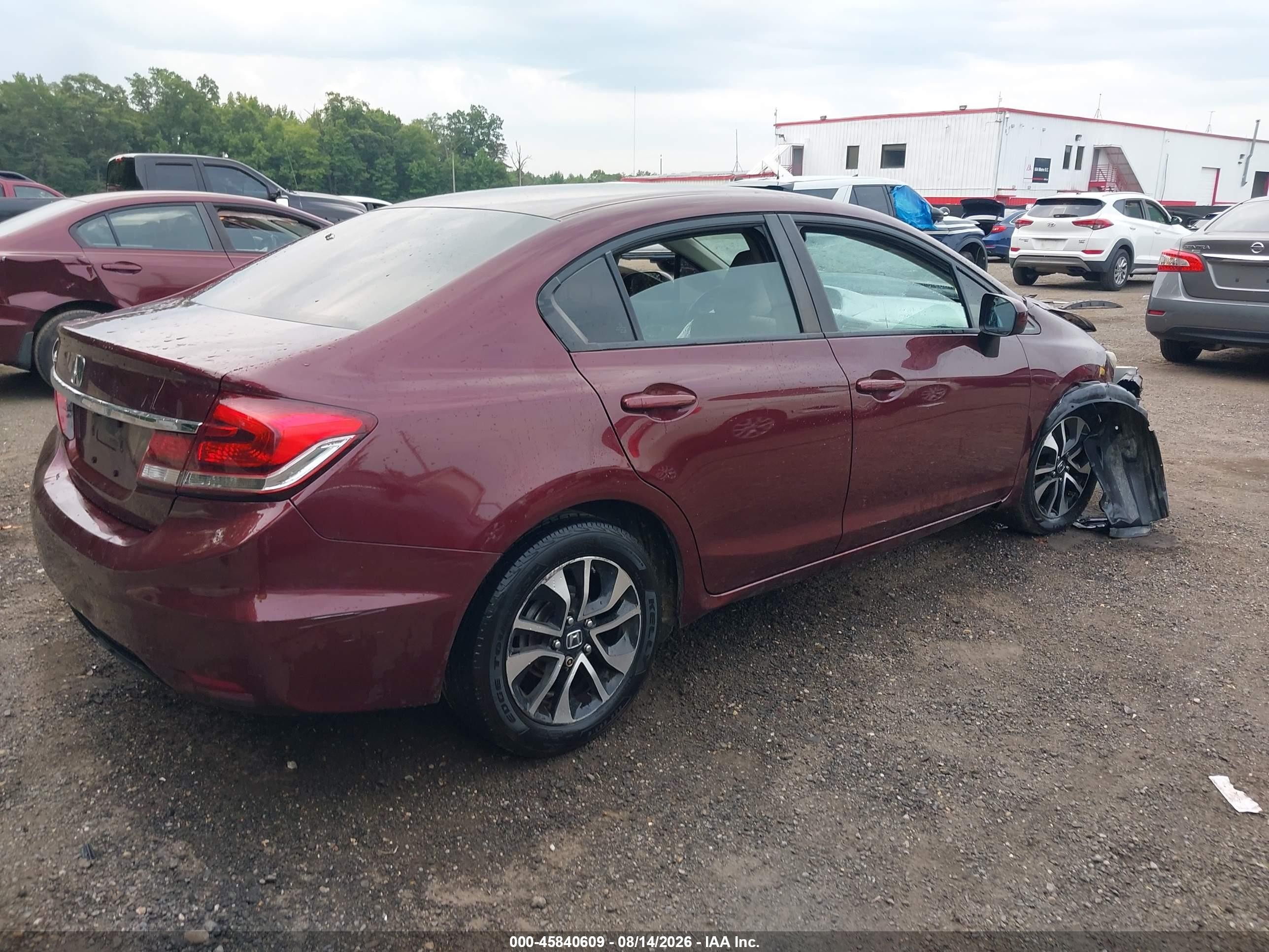 2015 Honda Civic Lx Бордовый vin: 19XFB2F52FE222476