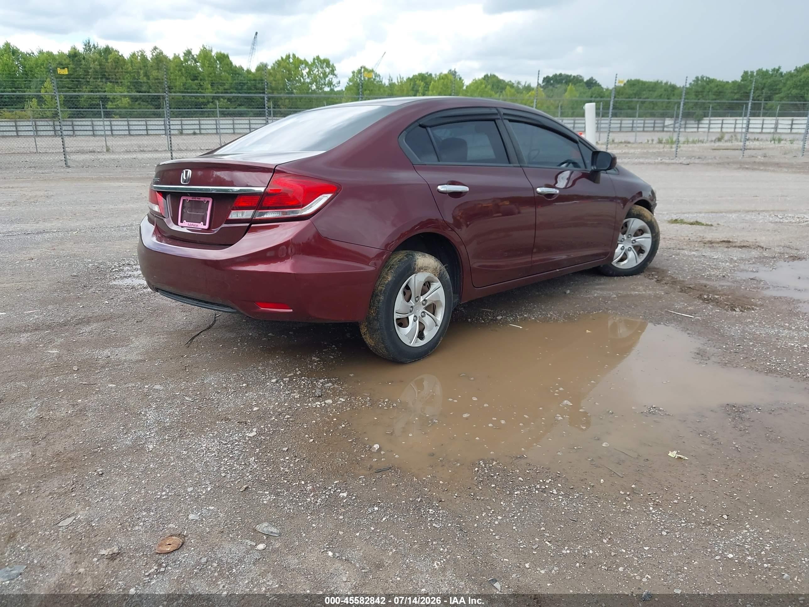 2015 Honda Civic Lx Red vin: 19XFB2F52FE251900