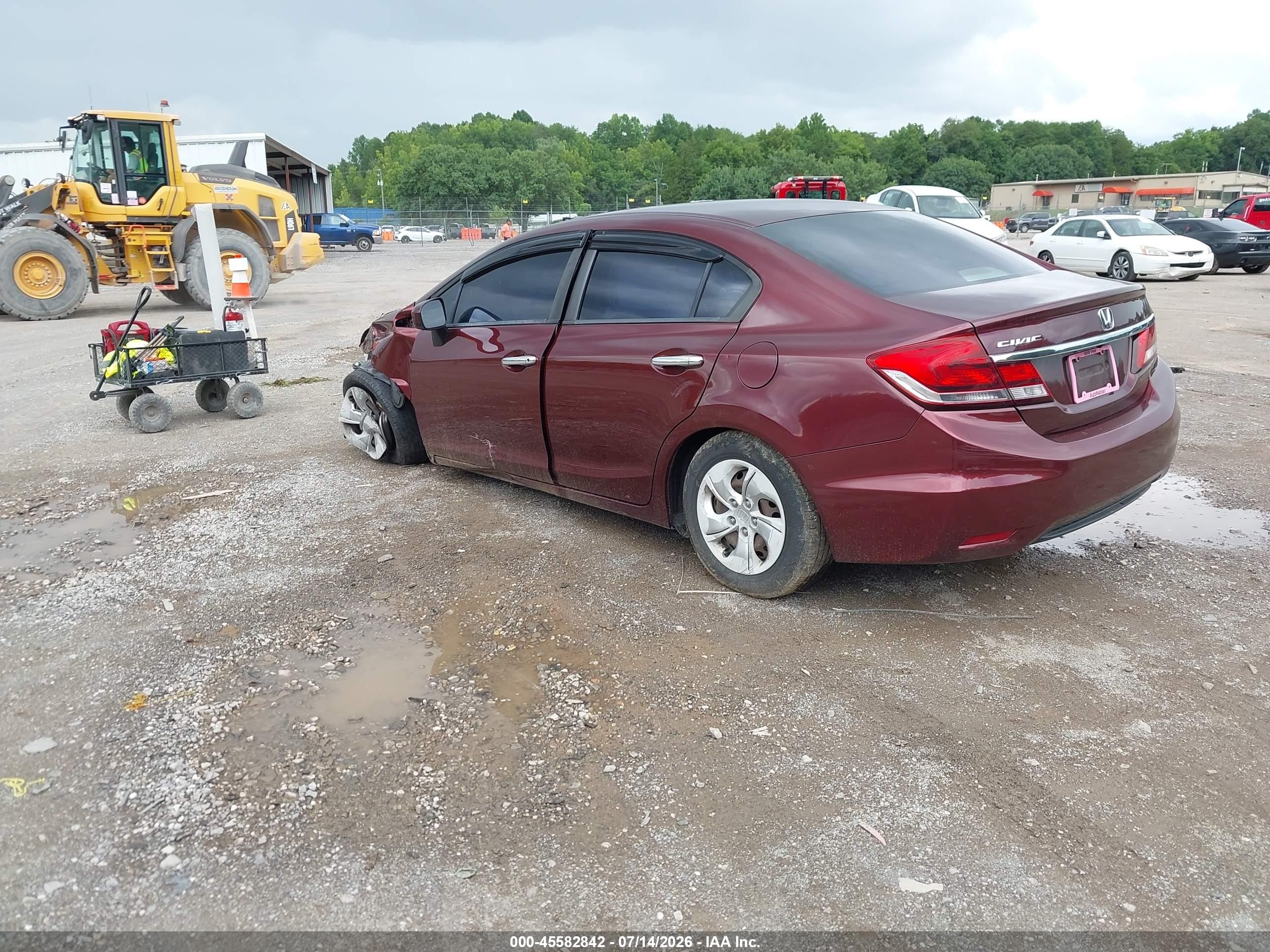 2015 Honda Civic Lx Red vin: 19XFB2F52FE251900