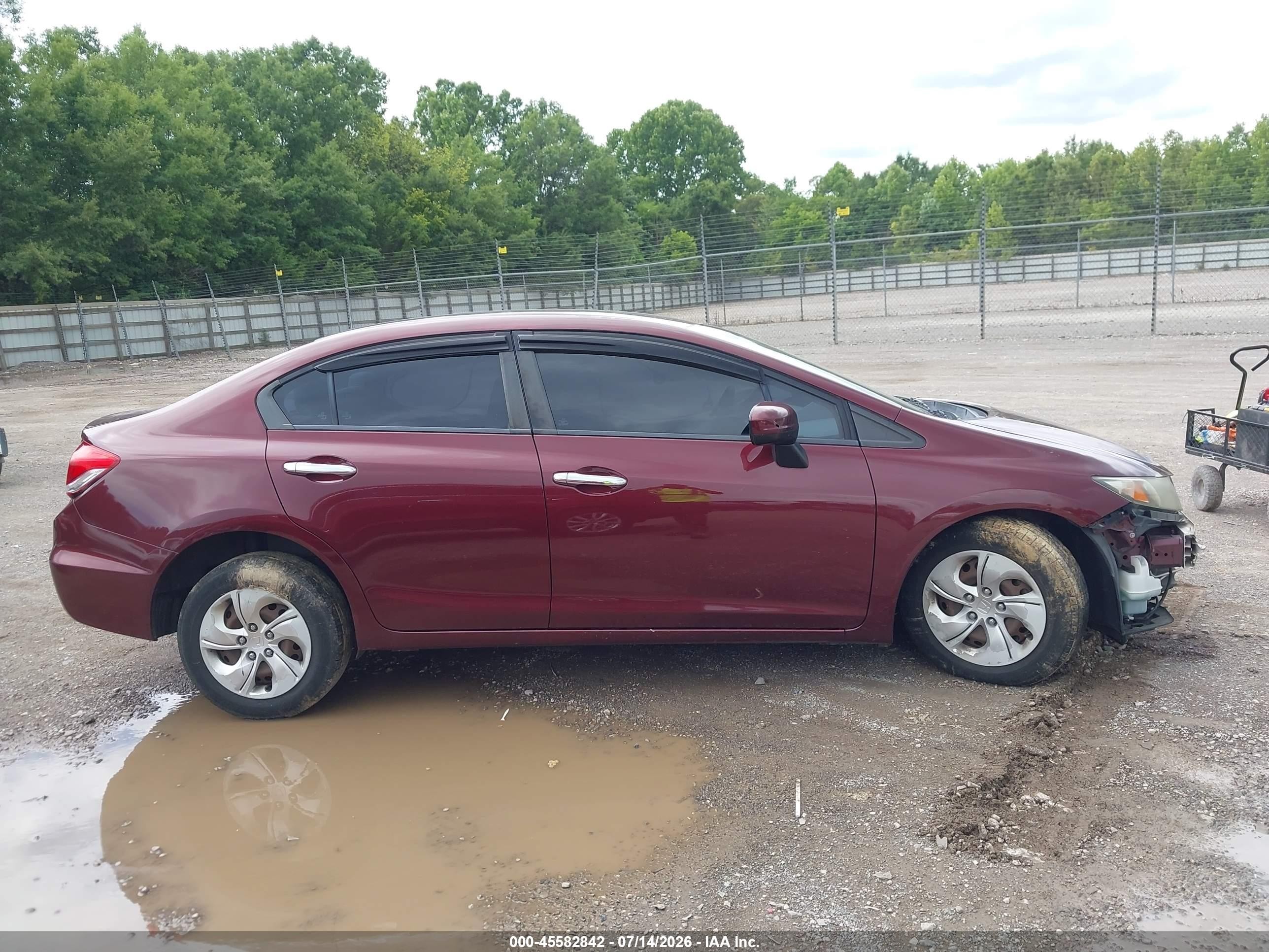 2015 Honda Civic Lx Red vin: 19XFB2F52FE251900