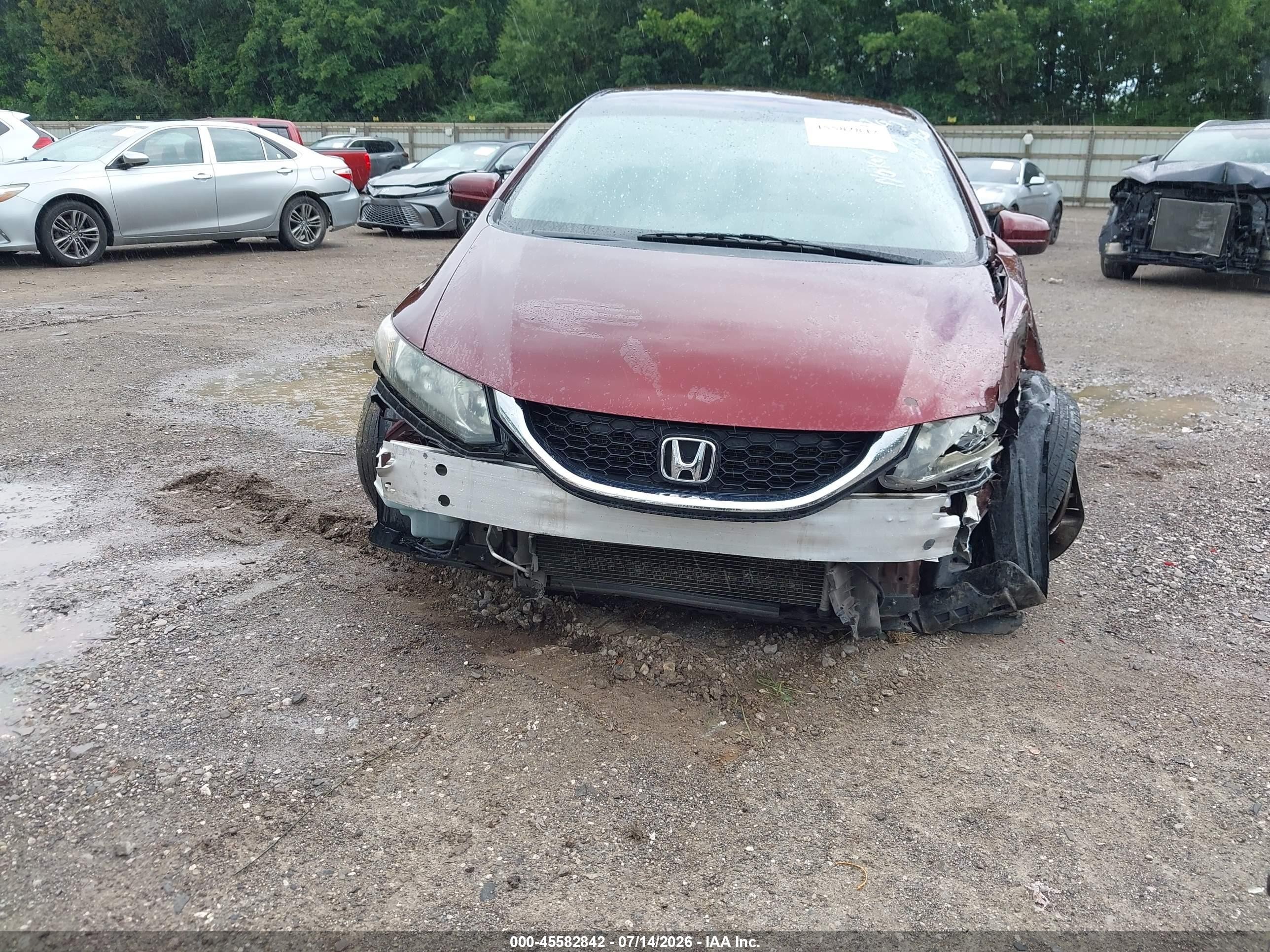 2015 Honda Civic Lx Red vin: 19XFB2F52FE251900