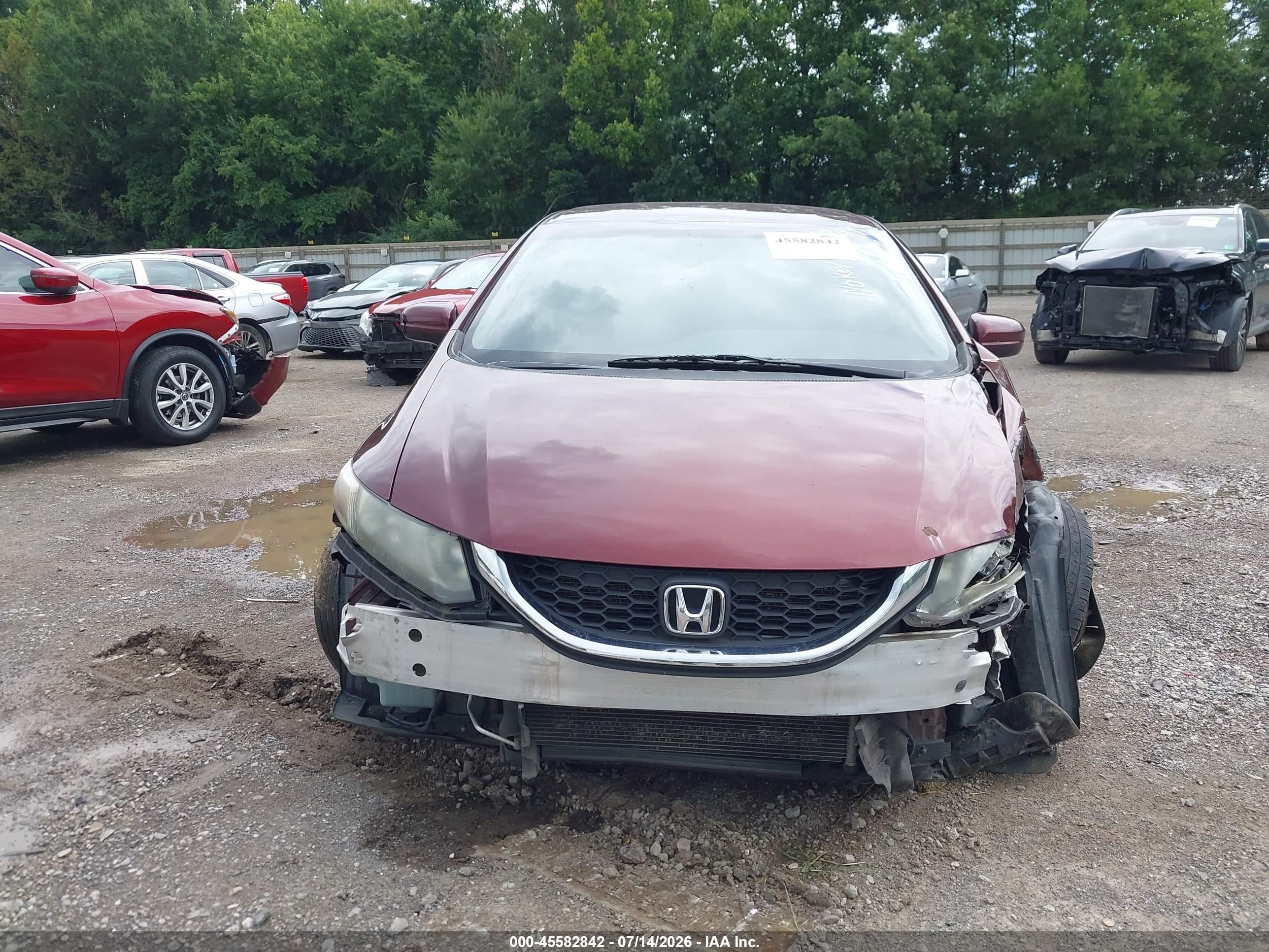 2015 Honda Civic Lx Red vin: 19XFB2F52FE251900