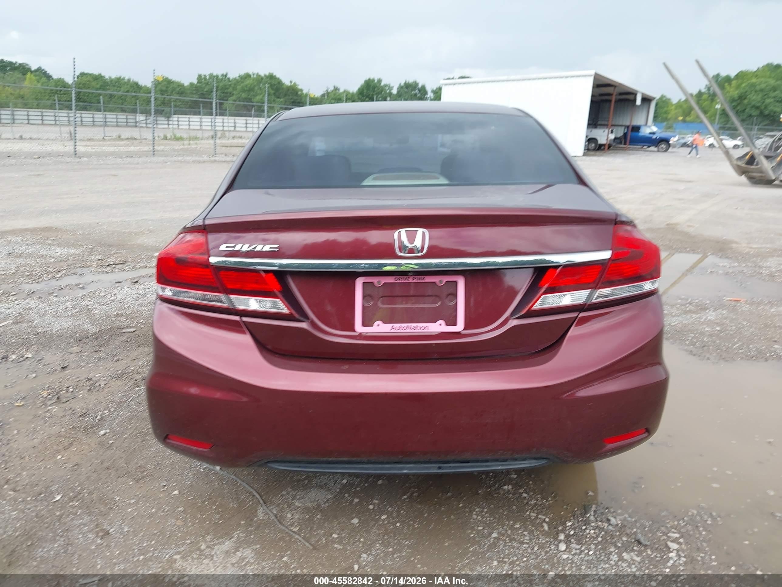2015 Honda Civic Lx Red vin: 19XFB2F52FE251900