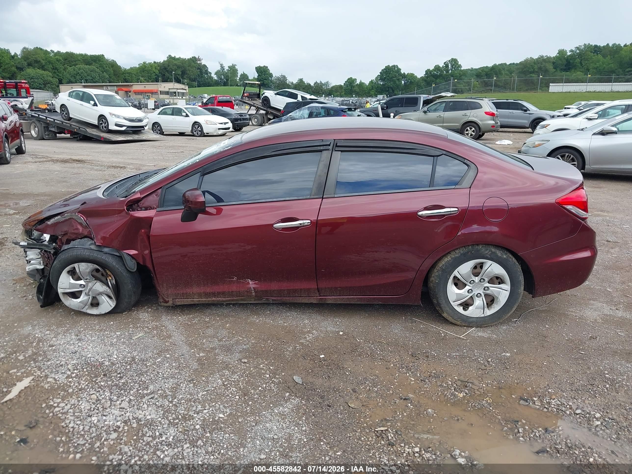 2015 Honda Civic Lx Red vin: 19XFB2F52FE251900