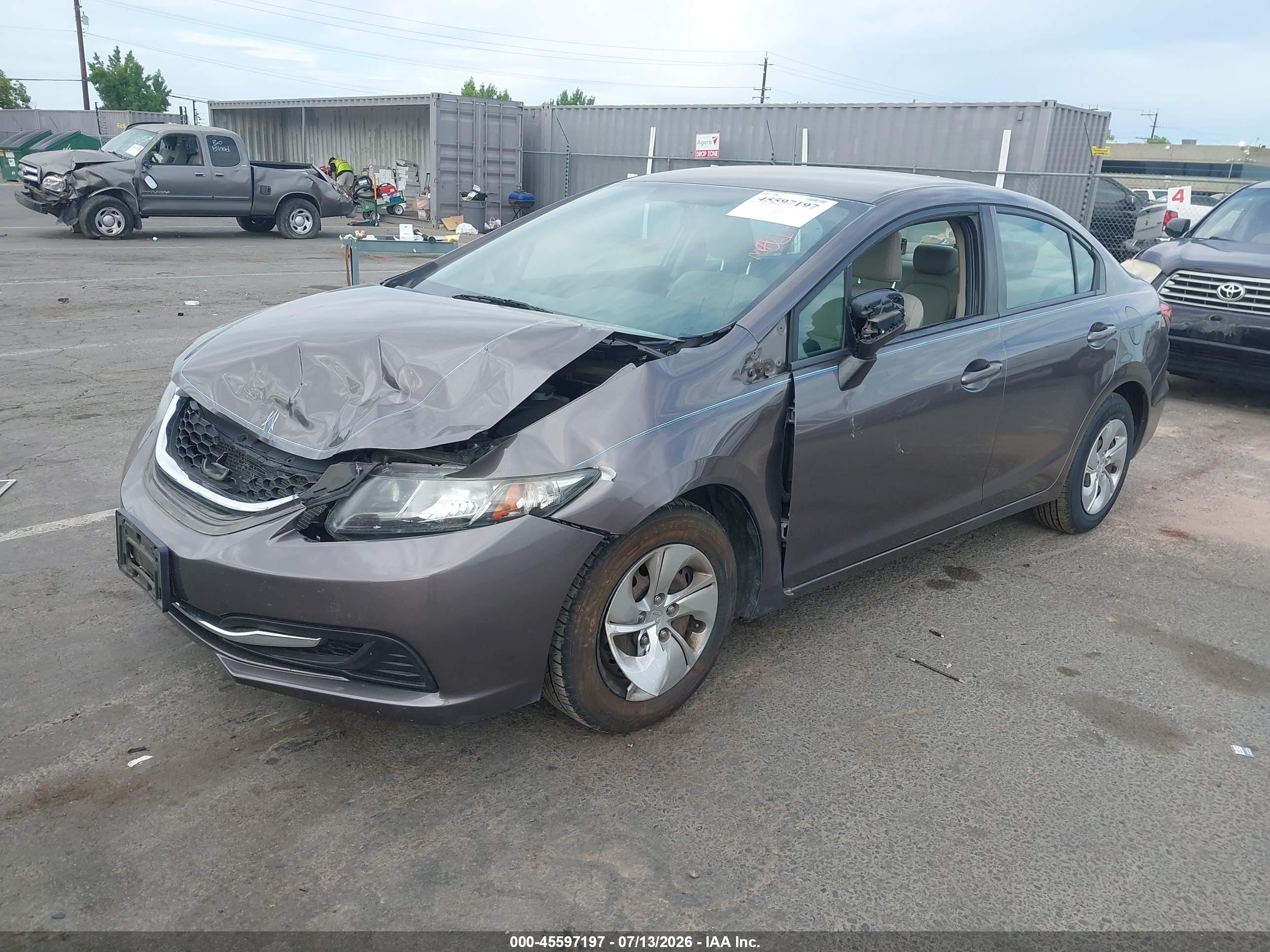 2015 Honda Civic Lx Gray vin: 19XFB2F52FE262301