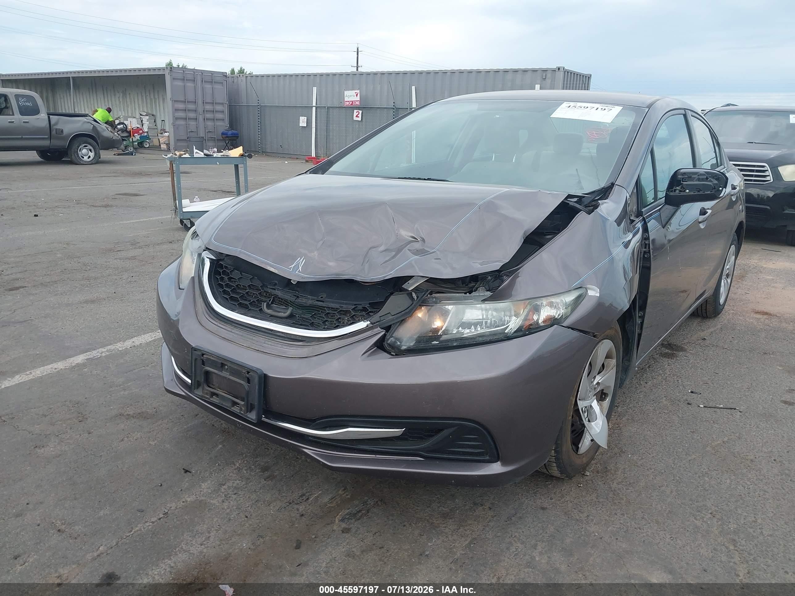 2015 Honda Civic Lx Gray vin: 19XFB2F52FE262301