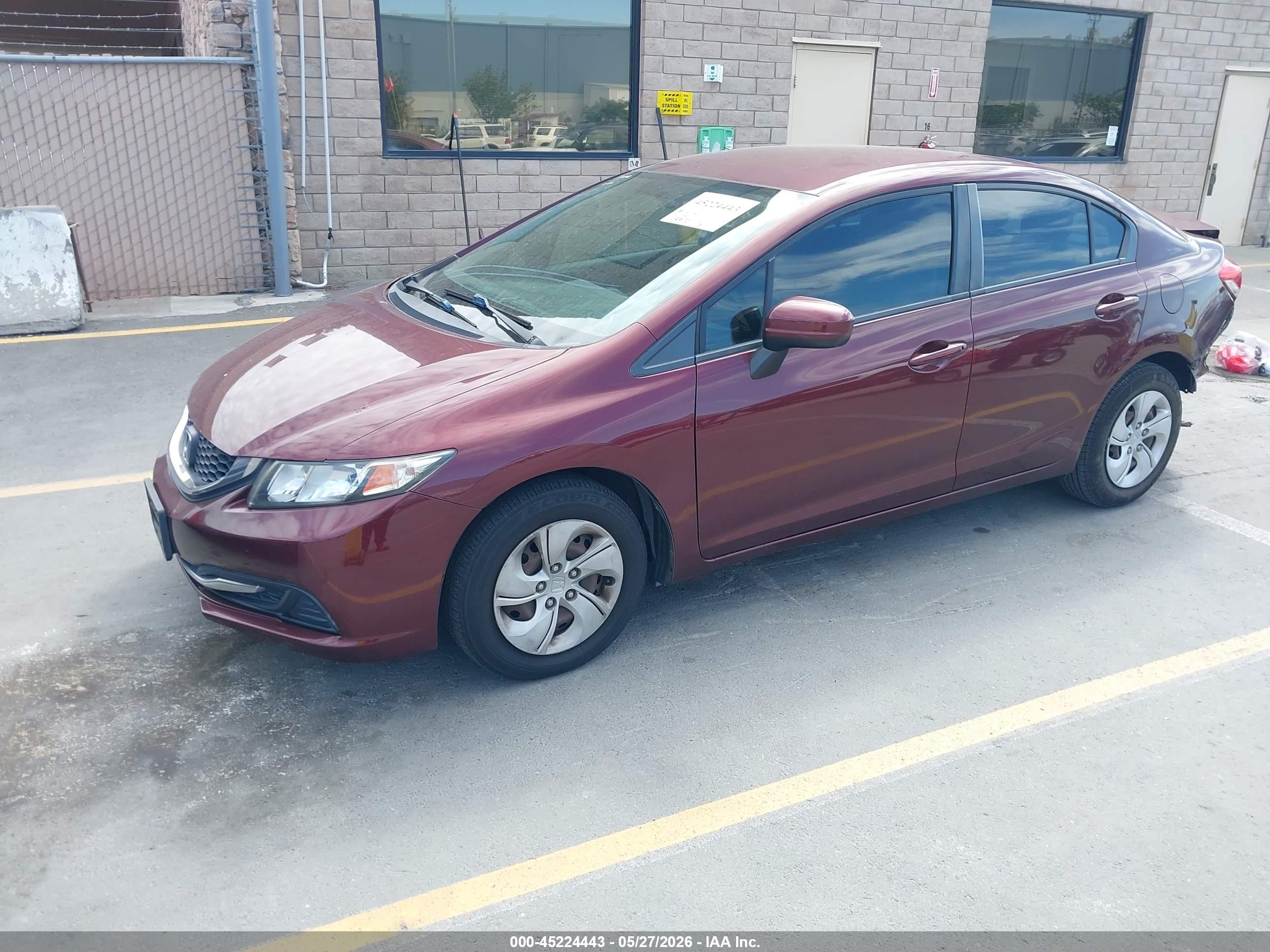 2015 Honda Civic Lx Темно-бордовый vin: 19XFB2F52FE267966