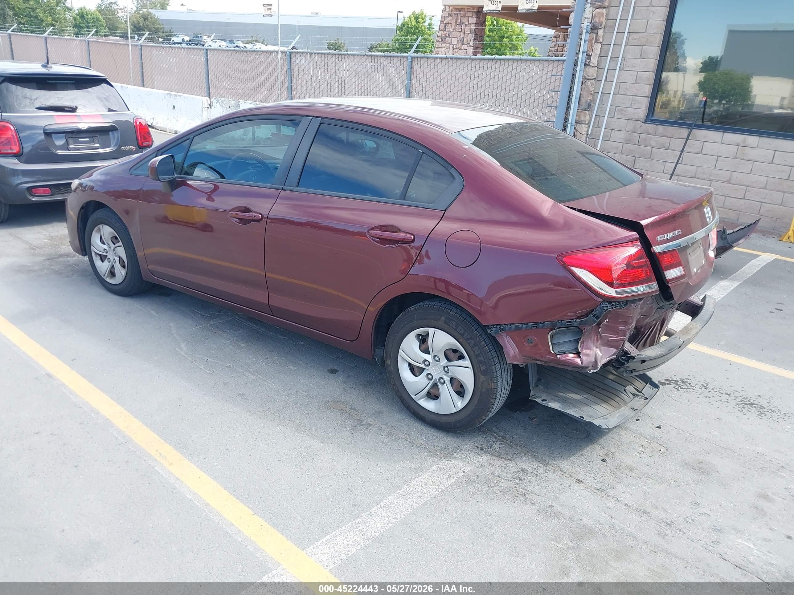 2015 Honda Civic Lx Темно-бордовый vin: 19XFB2F52FE267966