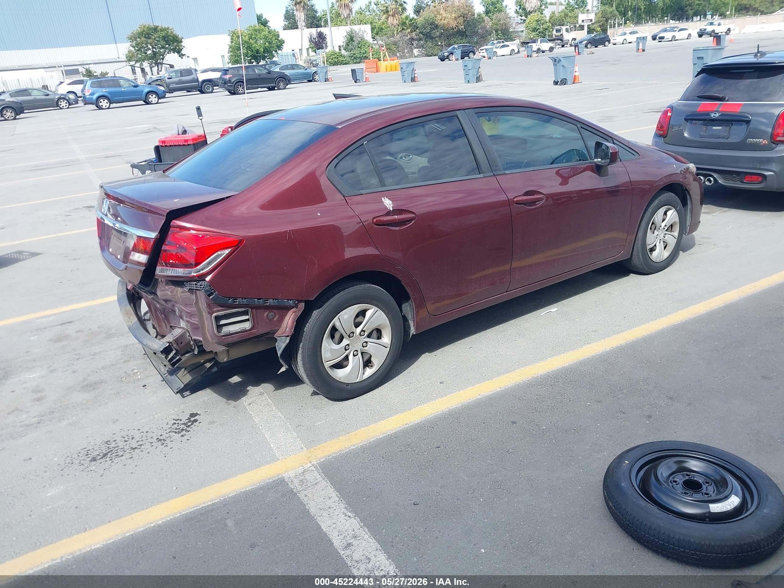 2015 Honda Civic Lx Темно-бордовый vin: 19XFB2F52FE267966