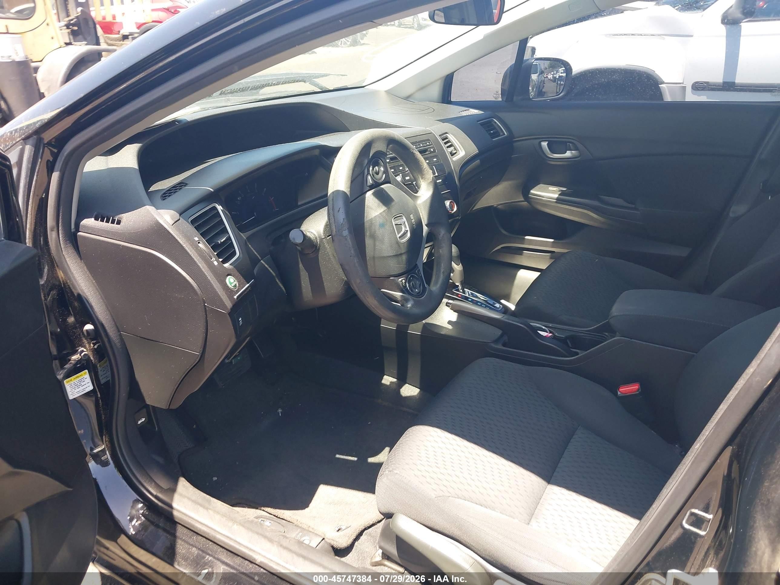 2015 Honda Civic Lx Black vin: 19XFB2F52FE278384