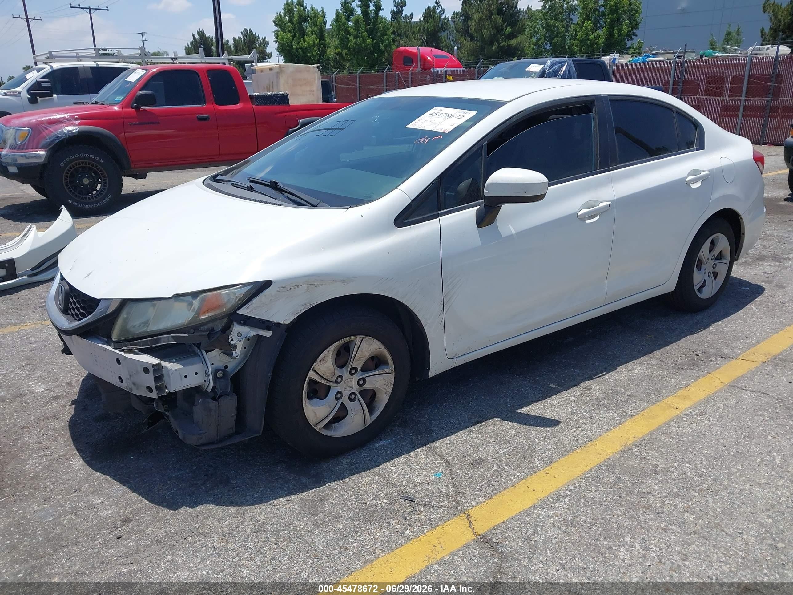 2015 Honda Civic Lx White vin: 19XFB2F52FE278773