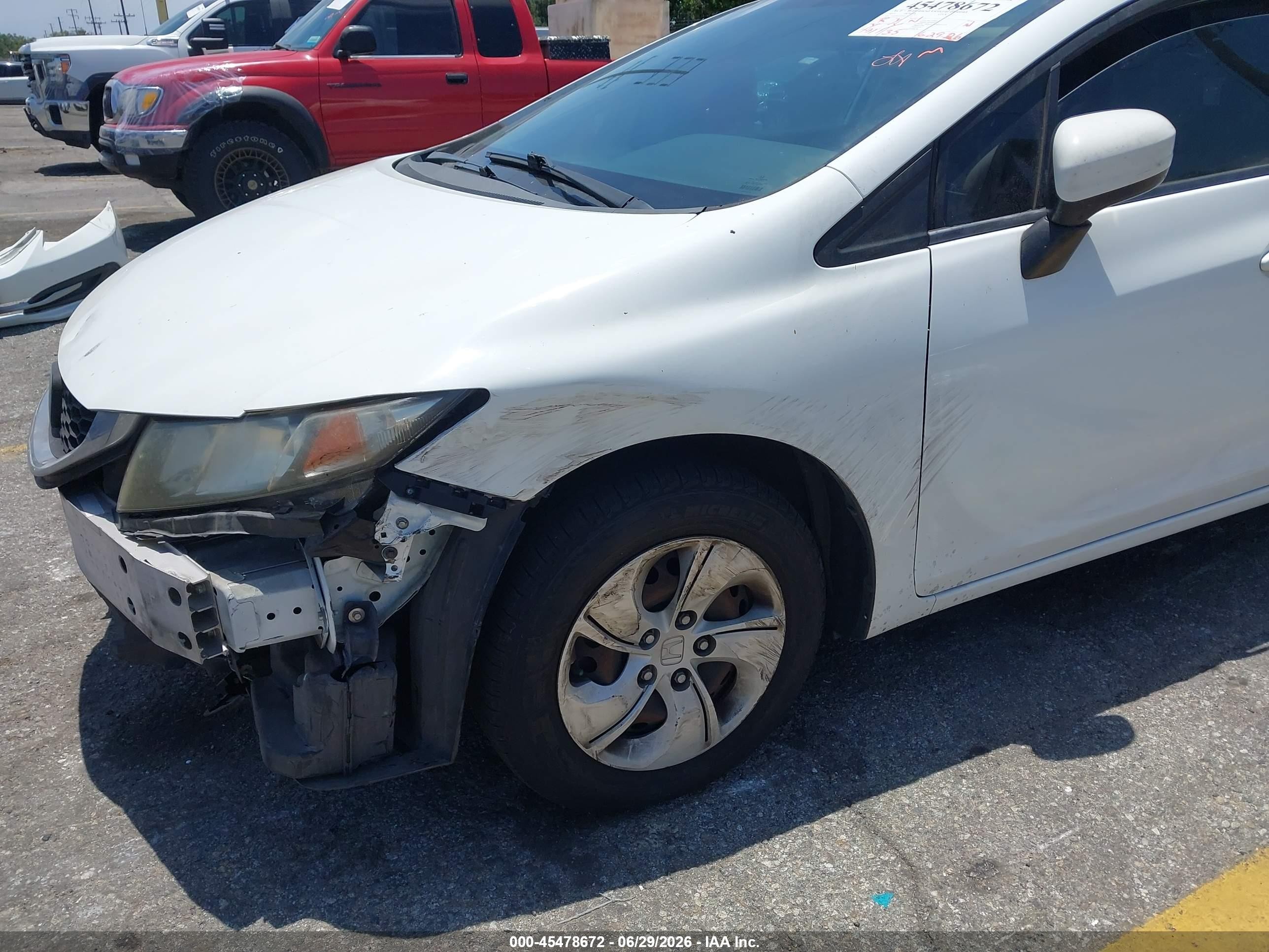 2015 Honda Civic Lx White vin: 19XFB2F52FE278773