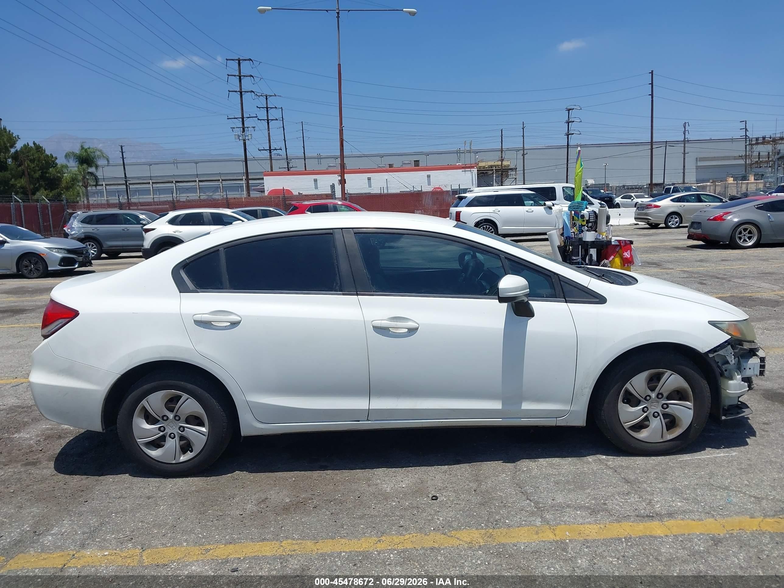 2015 Honda Civic Lx White vin: 19XFB2F52FE278773