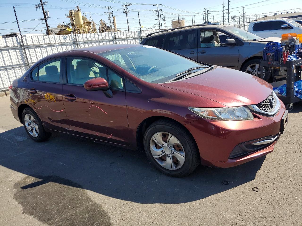 2015 Honda Civic Lx Burgundy vin: 19XFB2F52FE284704