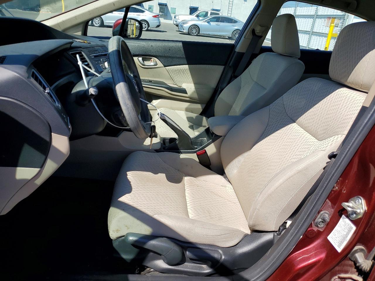 2015 Honda Civic Lx Burgundy vin: 19XFB2F52FE284704