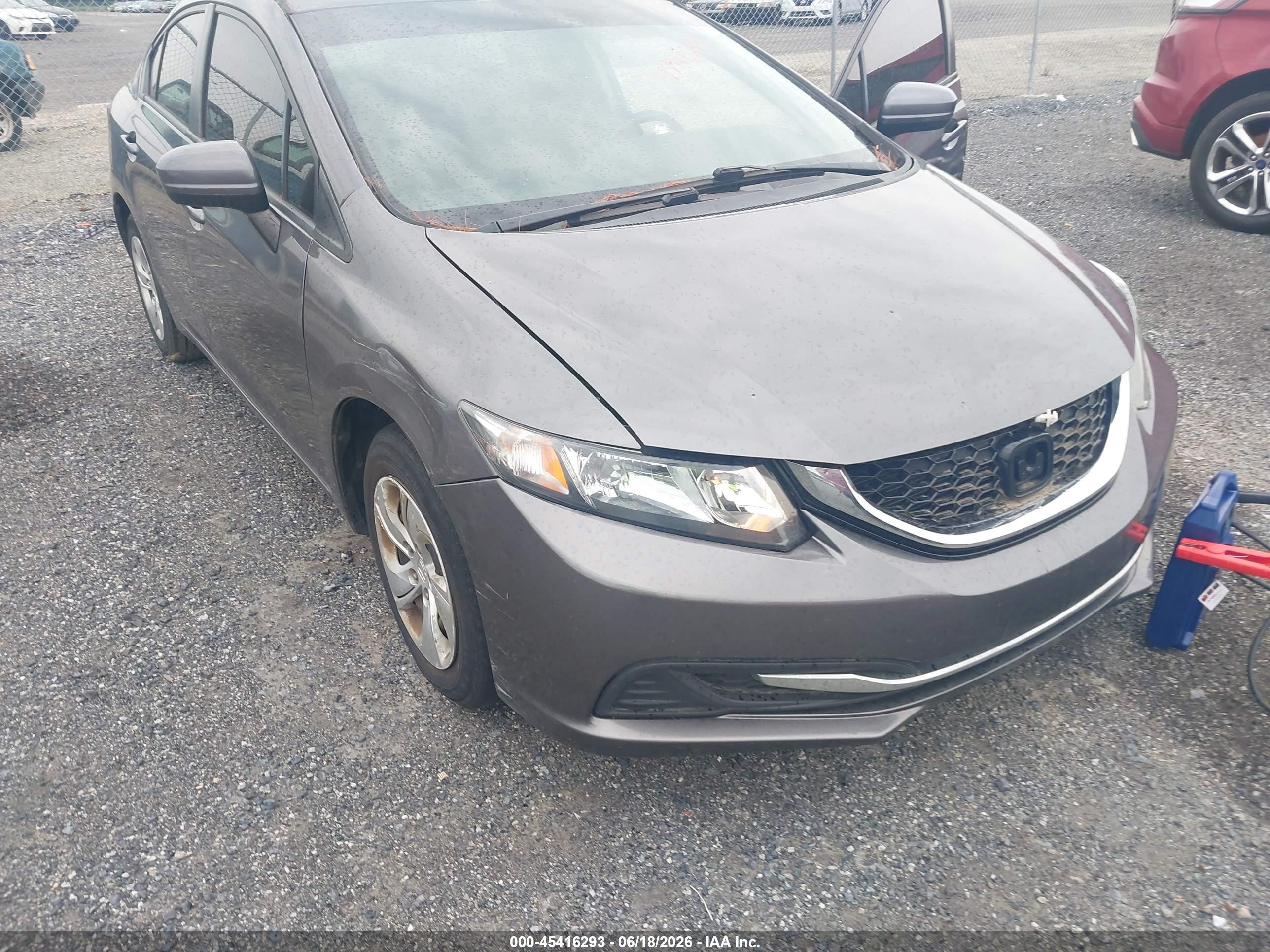 2015 Honda Civic Lx Gray vin: 19XFB2F52FE701402