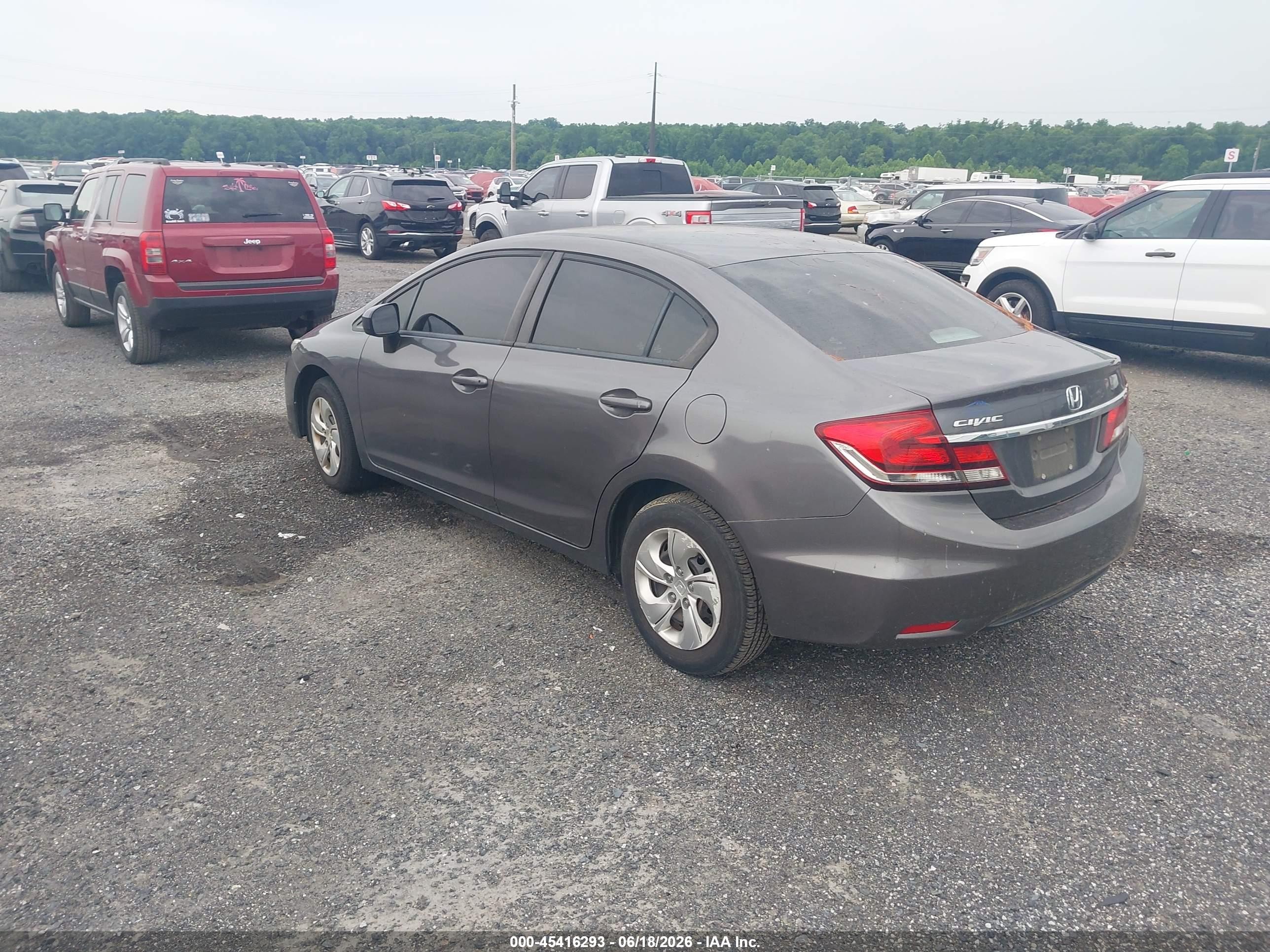 2015 Honda Civic Lx Gray vin: 19XFB2F52FE701402