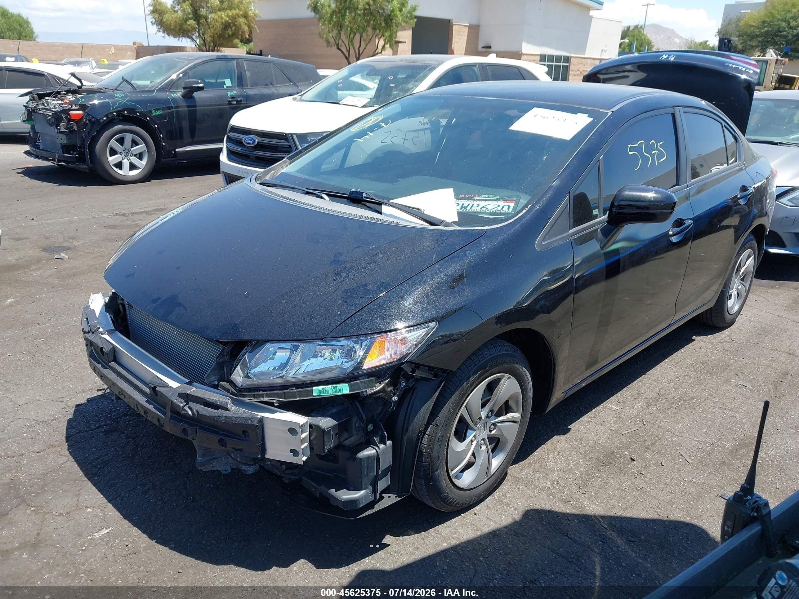 2015 Honda Civic Lx Black vin: 19XFB2F52FE704719