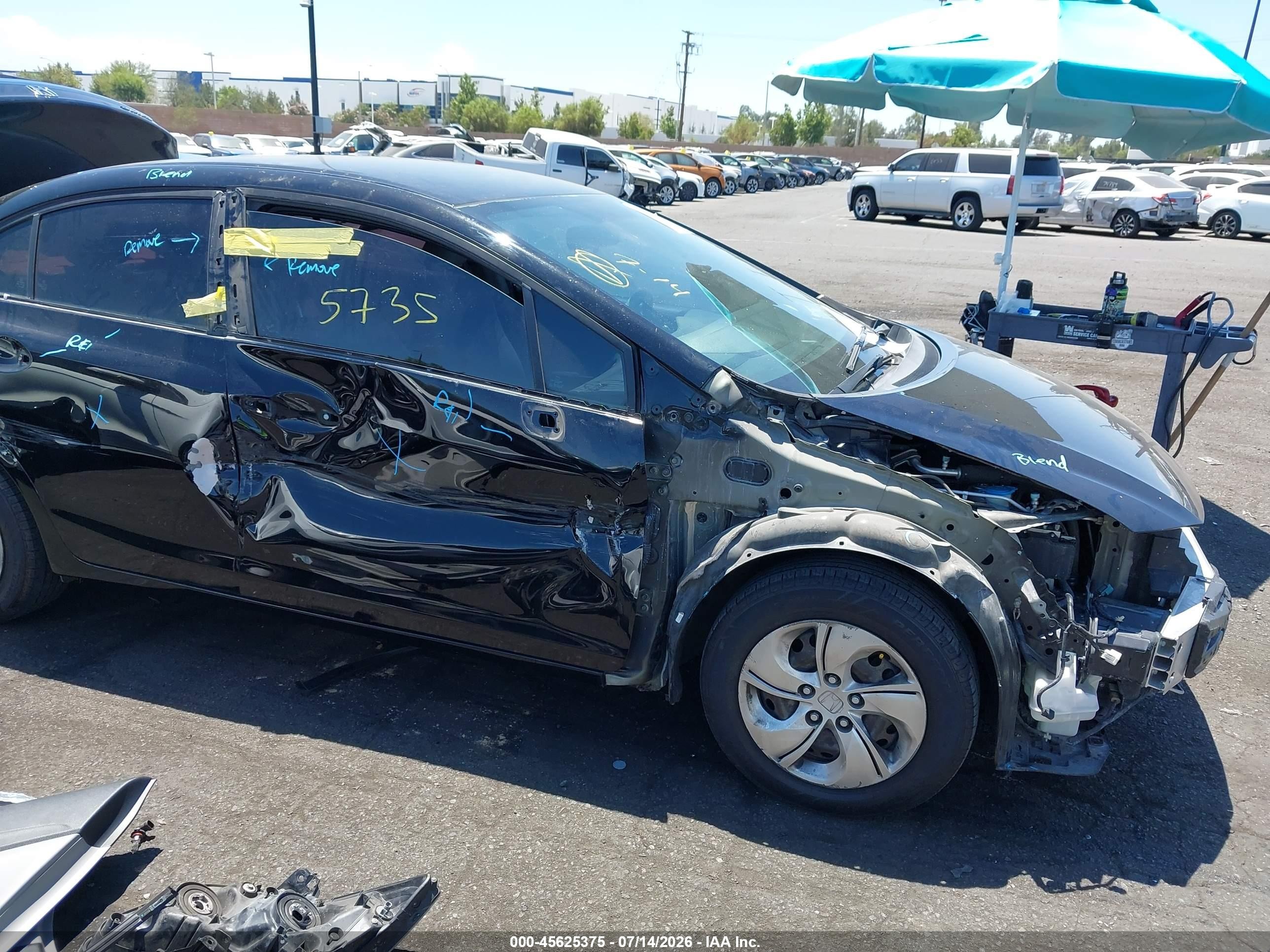 2015 Honda Civic Lx Black vin: 19XFB2F52FE704719