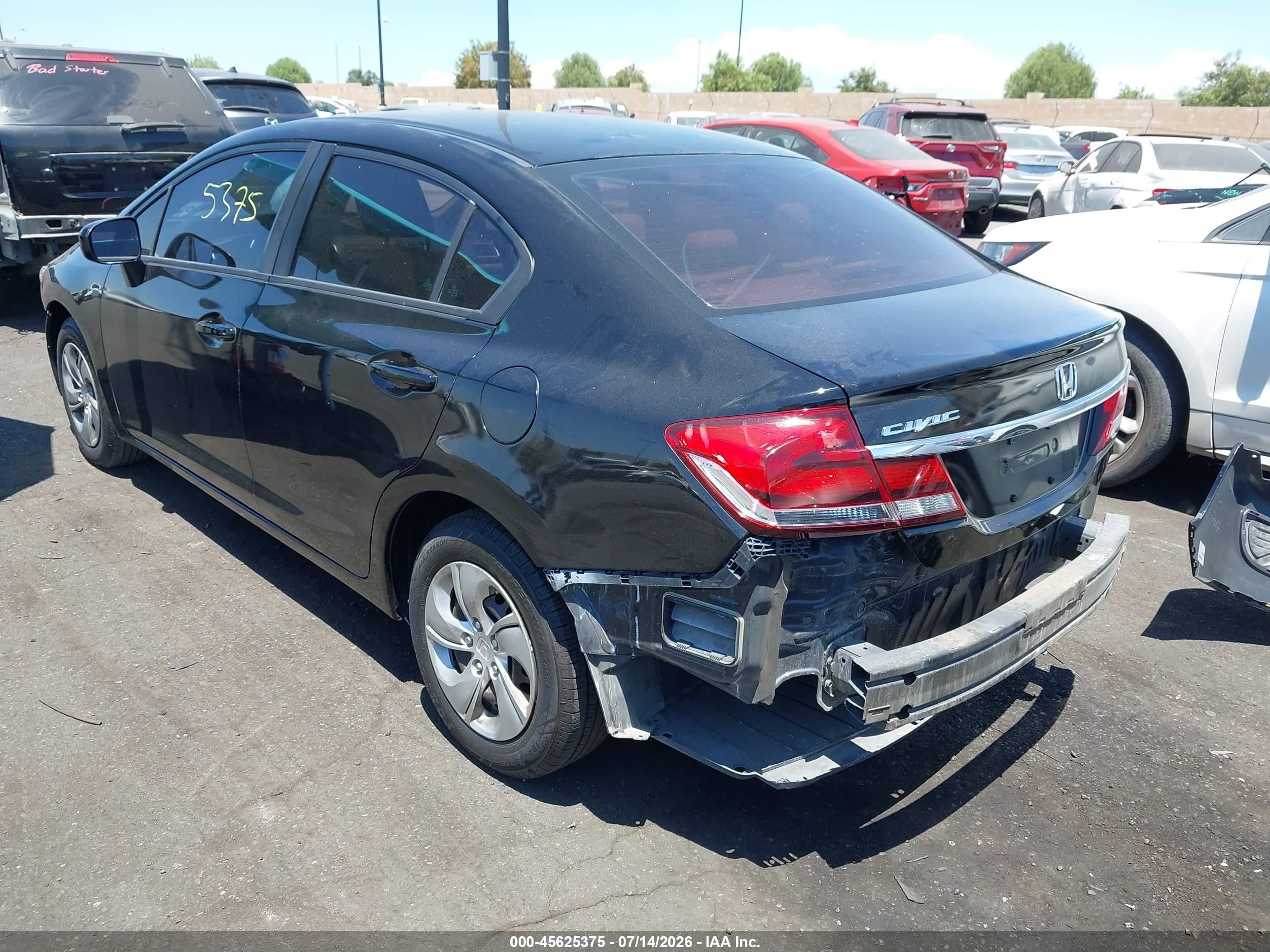 2015 Honda Civic Lx Black vin: 19XFB2F52FE704719