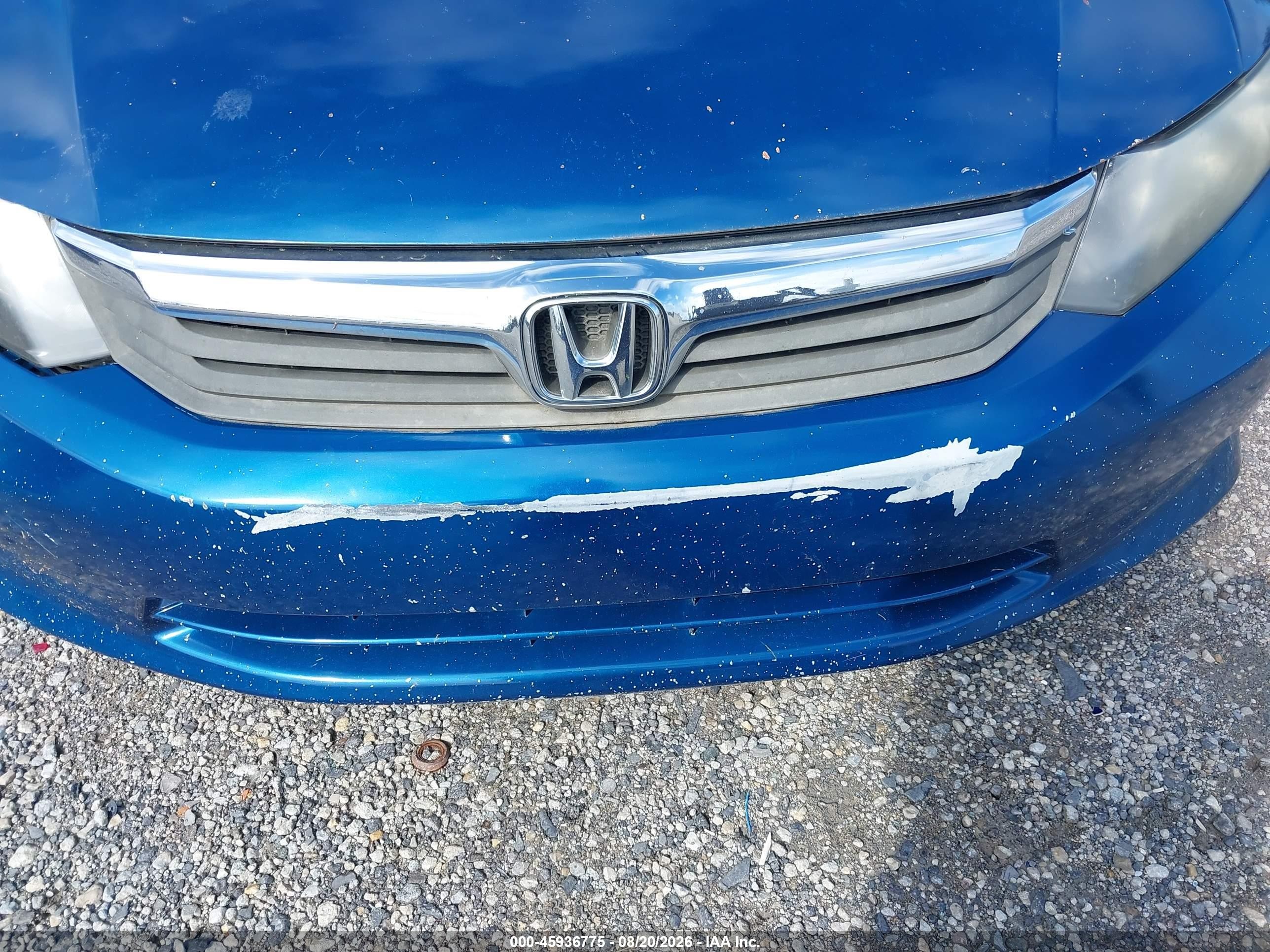 2012 Honda Civic Lx Blue vin: 19XFB2F53CE001349