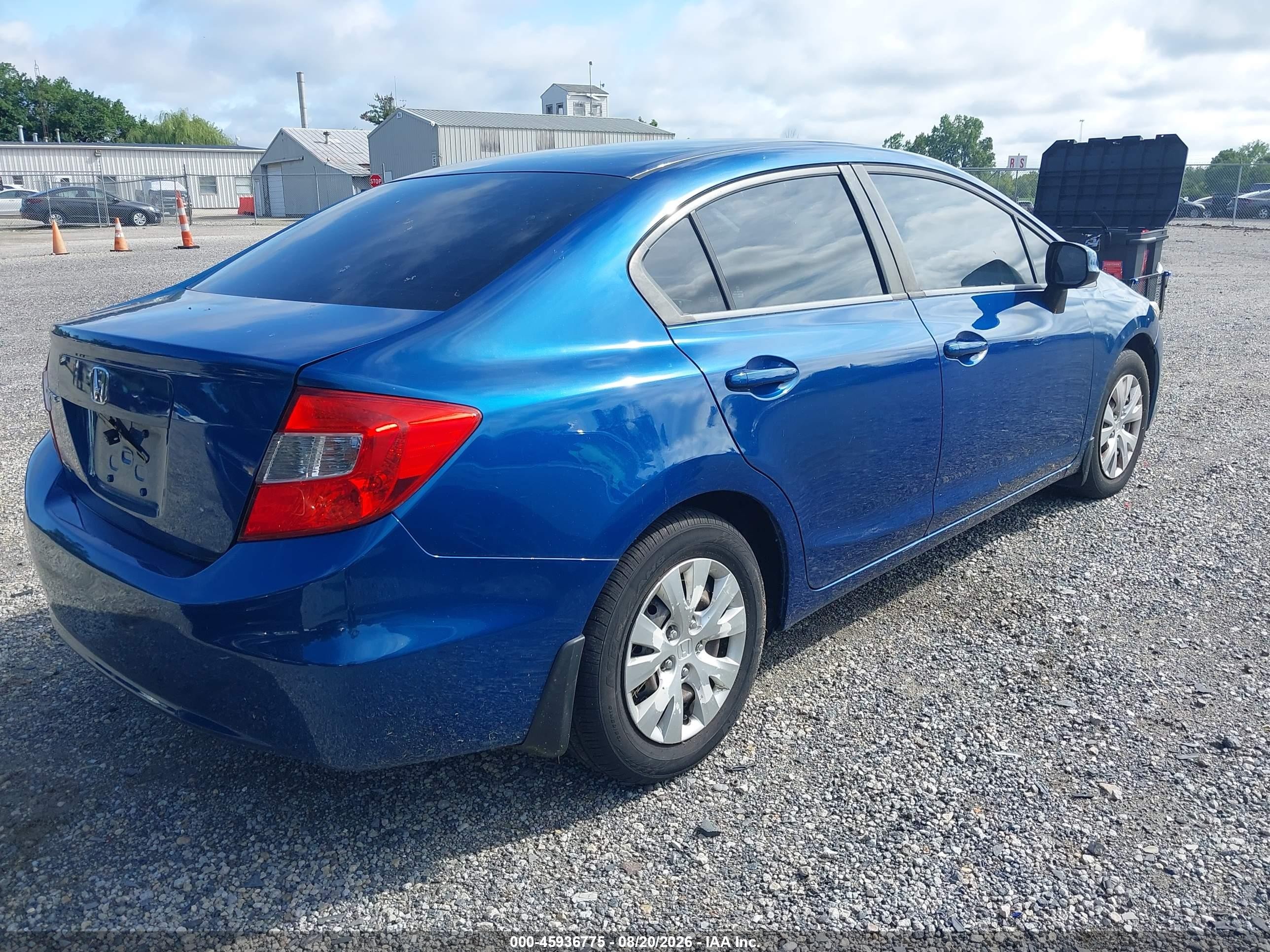 2012 Honda Civic Lx Blue vin: 19XFB2F53CE001349