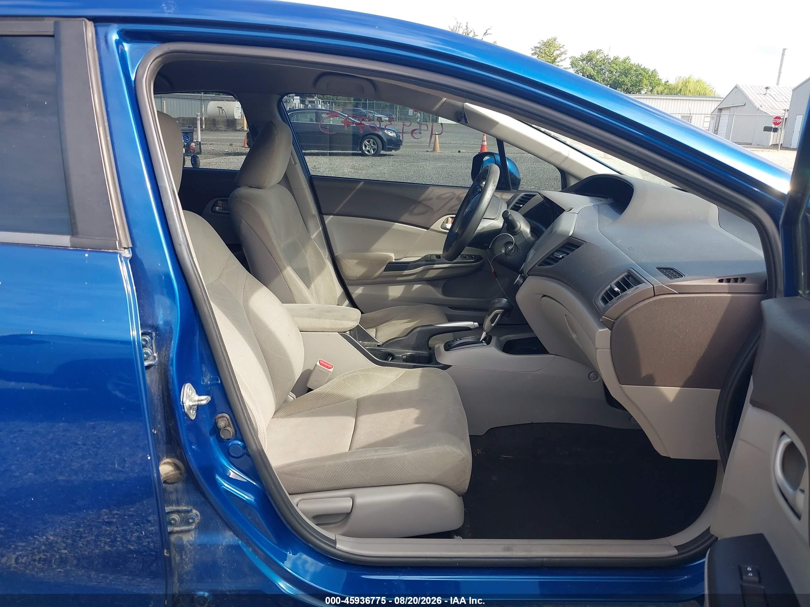 2012 Honda Civic Lx Blue vin: 19XFB2F53CE001349