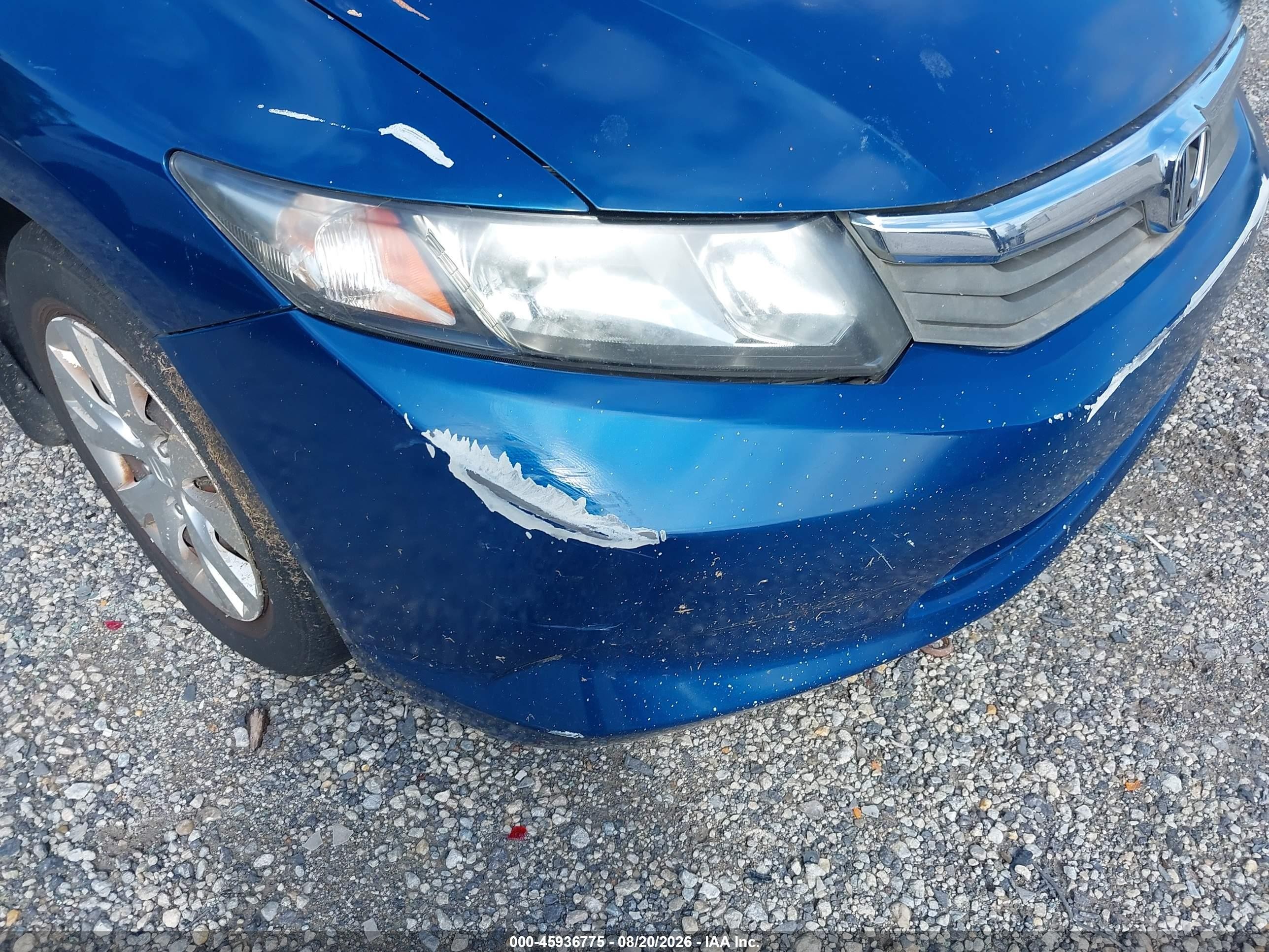 2012 Honda Civic Lx Blue vin: 19XFB2F53CE001349