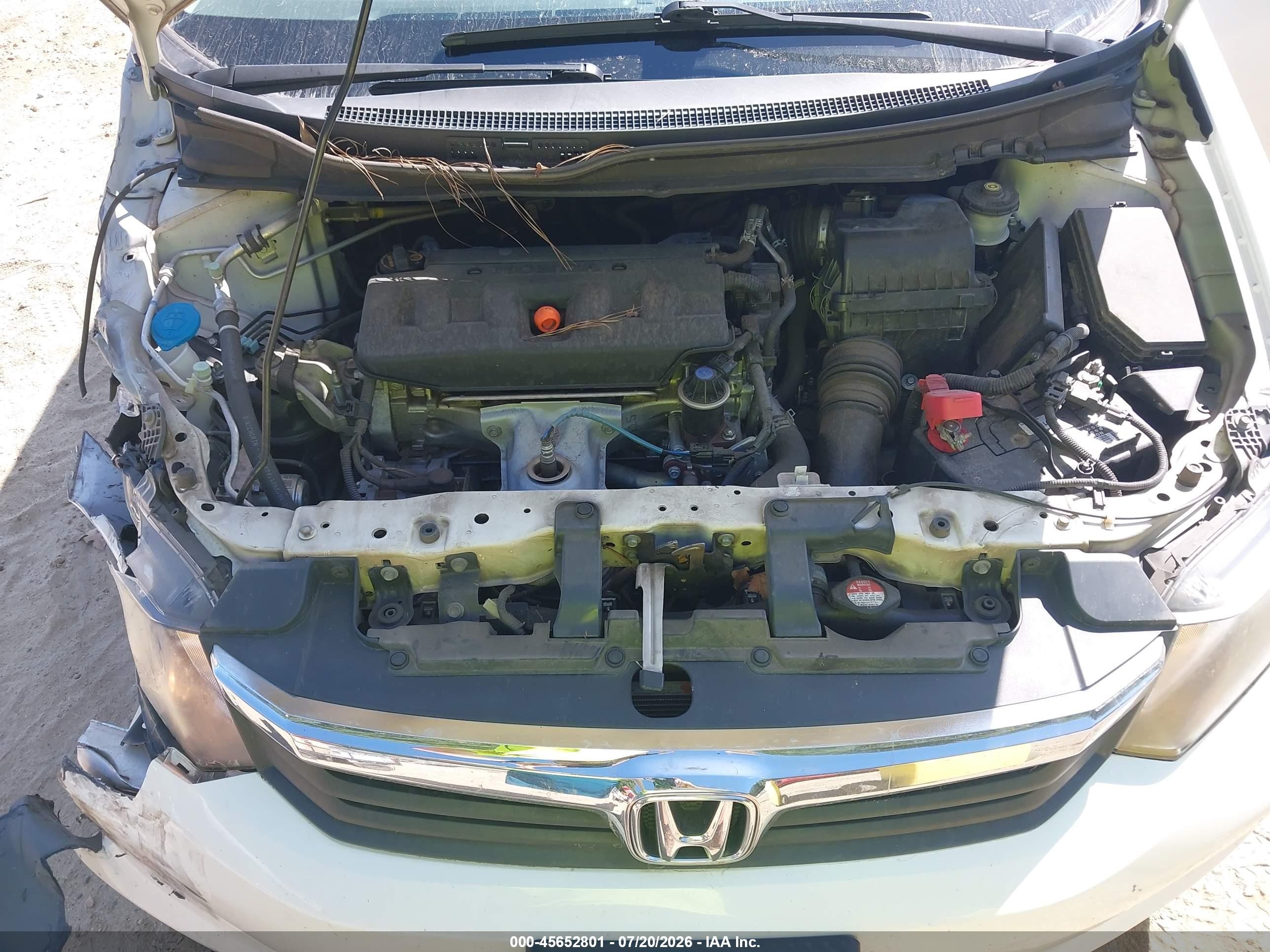 2012 Honda Civic Lx Белый vin: 19XFB2F53CE011685