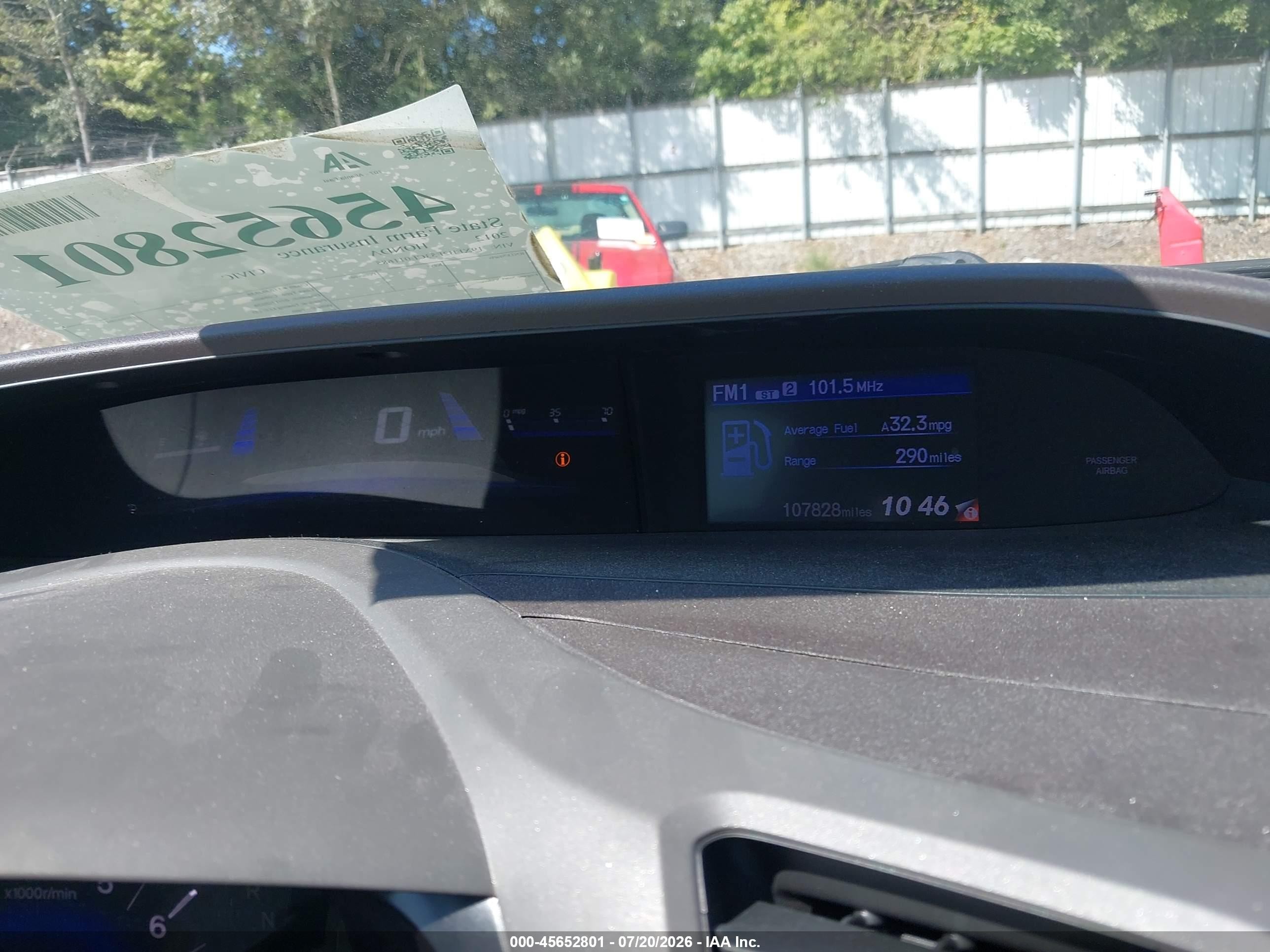 2012 Honda Civic Lx Белый vin: 19XFB2F53CE011685