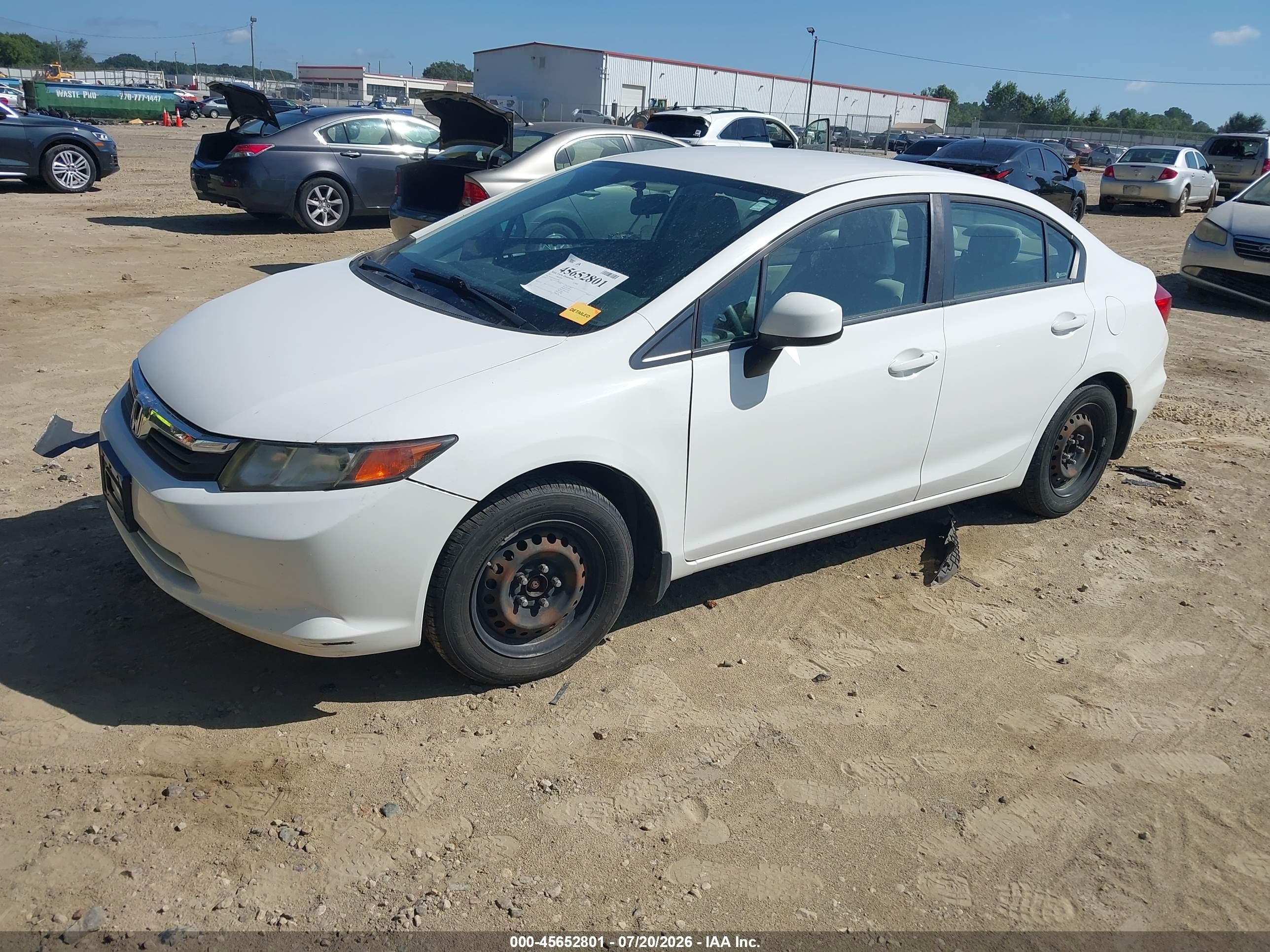 2012 Honda Civic Lx Белый vin: 19XFB2F53CE011685