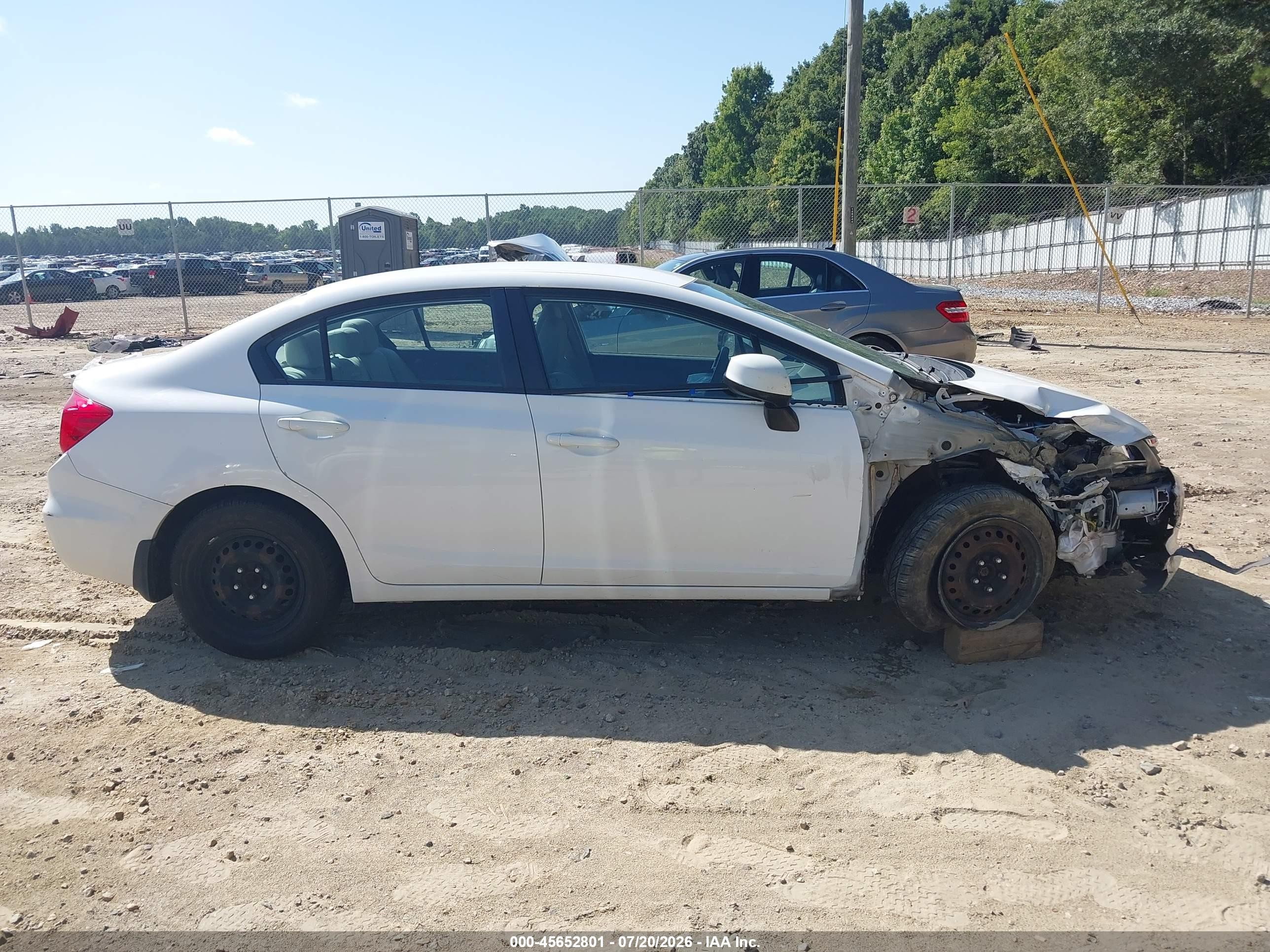 2012 Honda Civic Lx Белый vin: 19XFB2F53CE011685