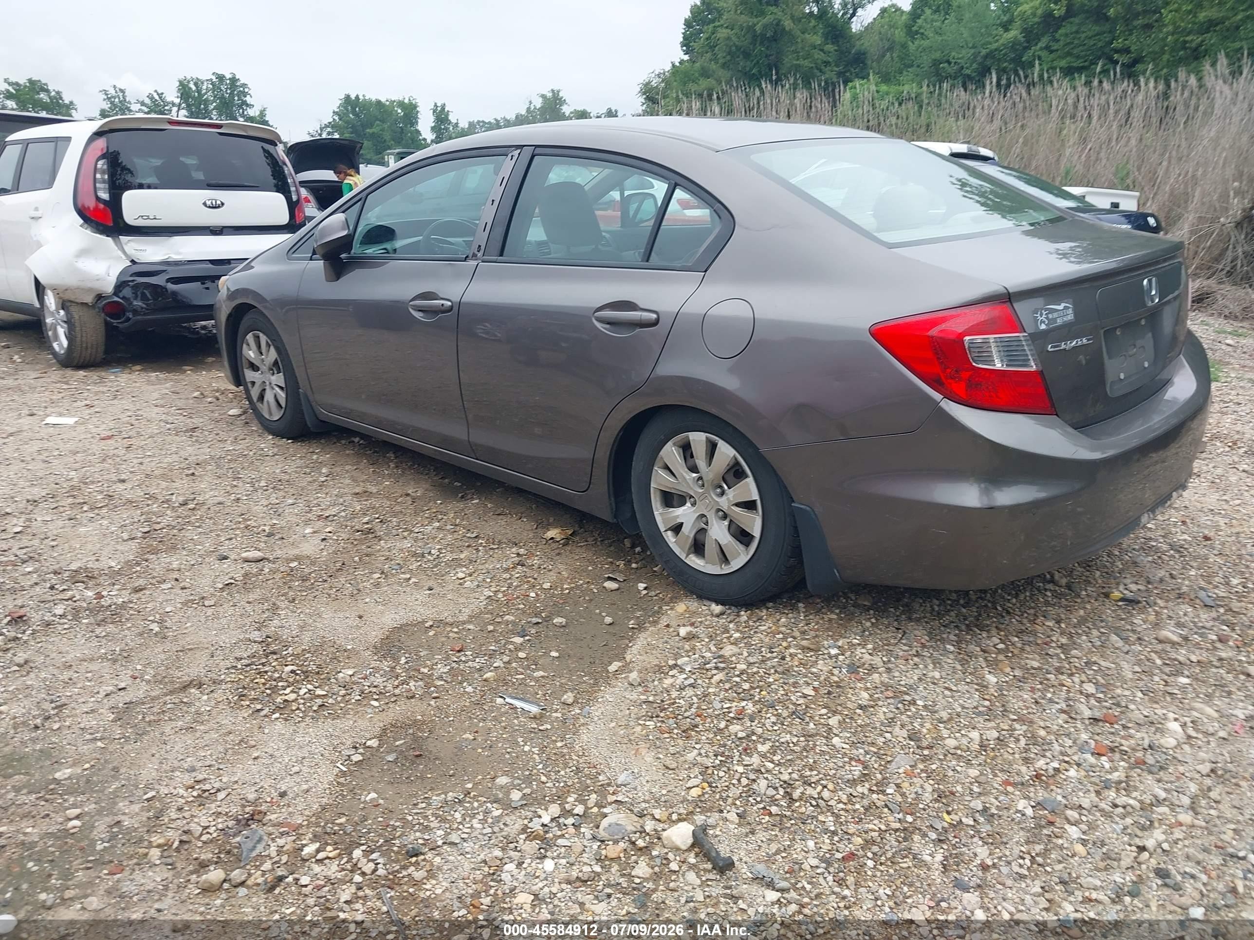 2012 Honda Civic Lx Brown vin: 19XFB2F53CE015350